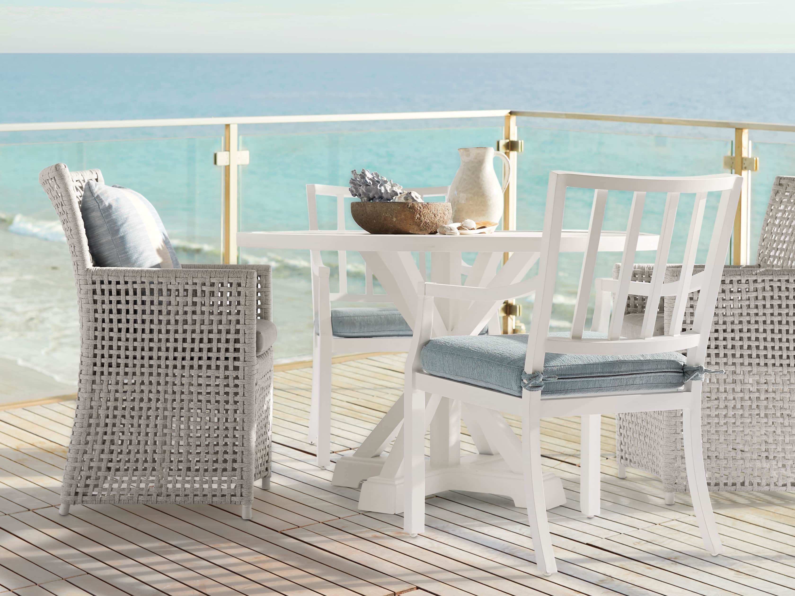 Schoonover Outdoor Dining Arm Chair in White