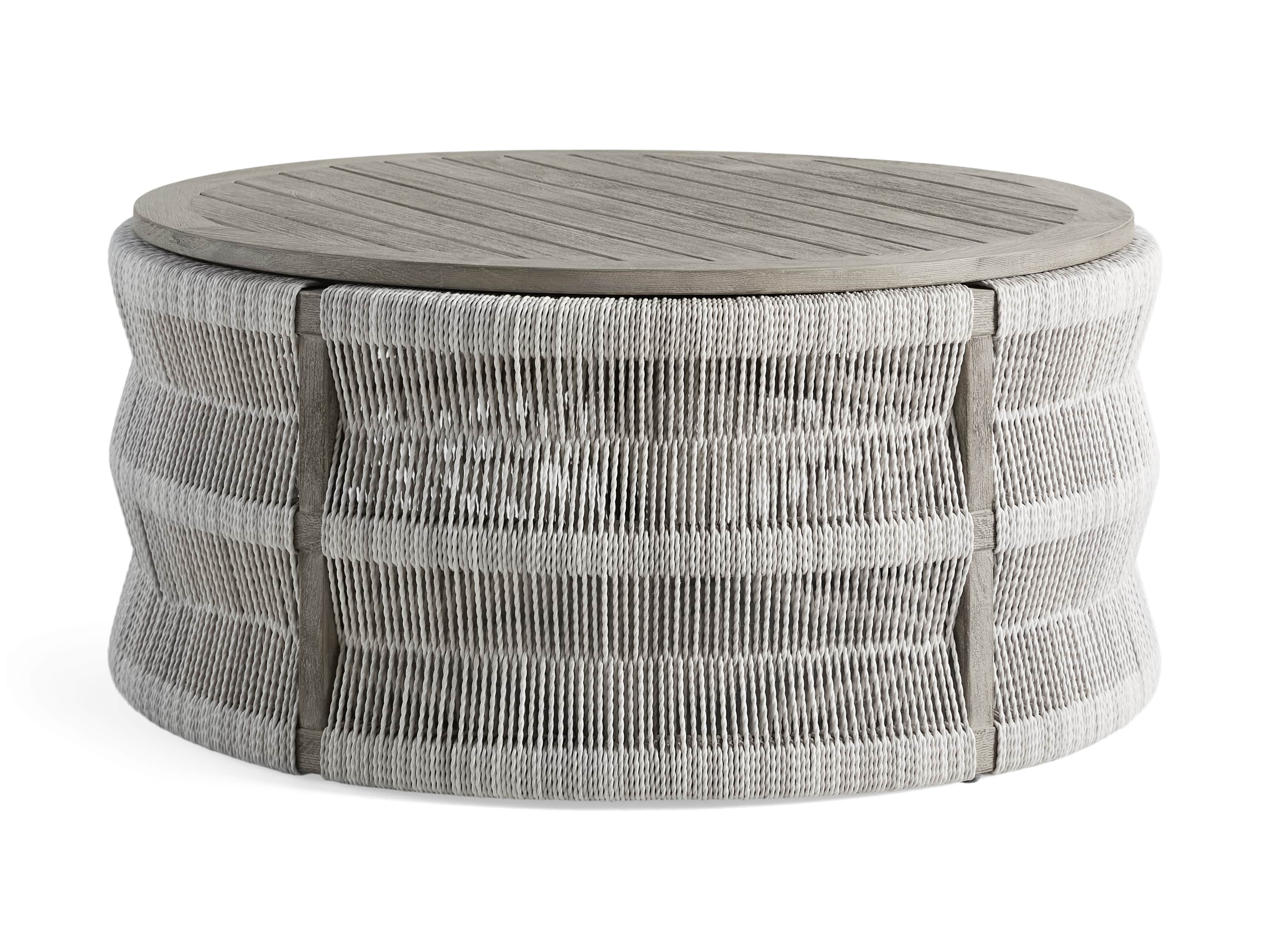 Tulum Outdoor 36" Storage Coffee Table in White
