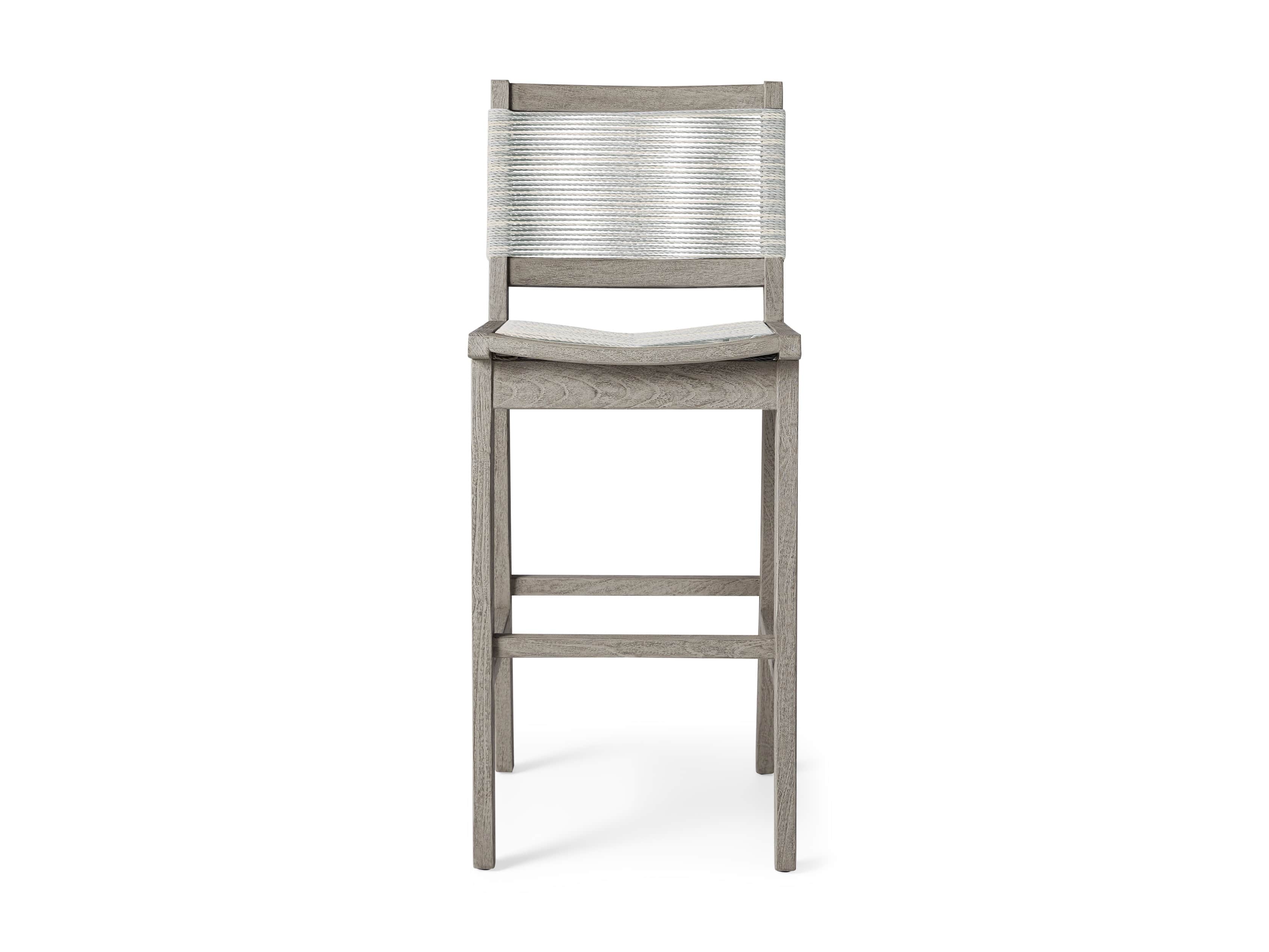 Tulum Outdoor Barstool in Driftwood Grey White Arhaus