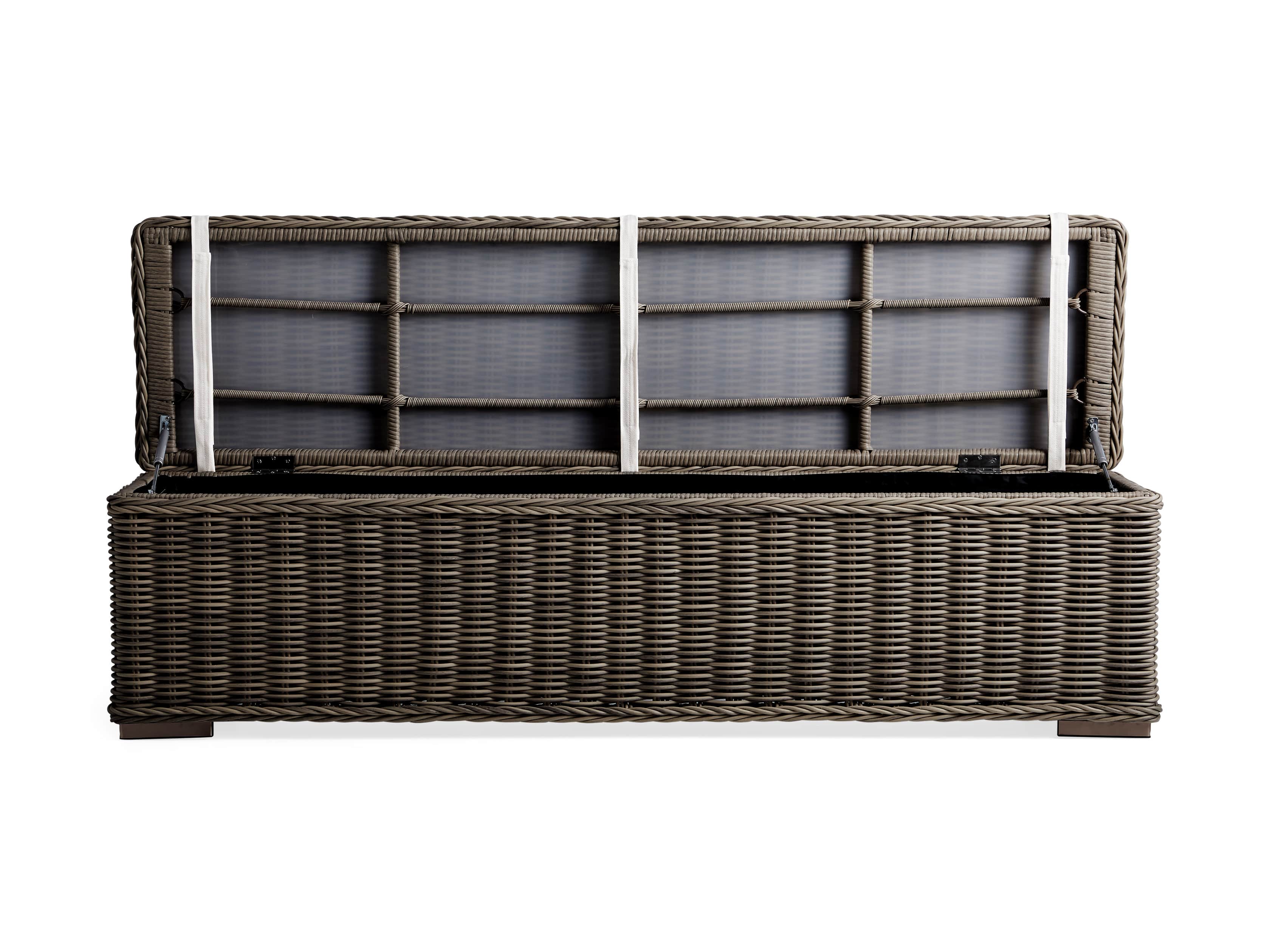 Wyatt Outdoor Storage Bench Arhaus Wyatt Outdoor Storage Bench Arhaus, Outdoor Wicker Storage Bench With Cushion