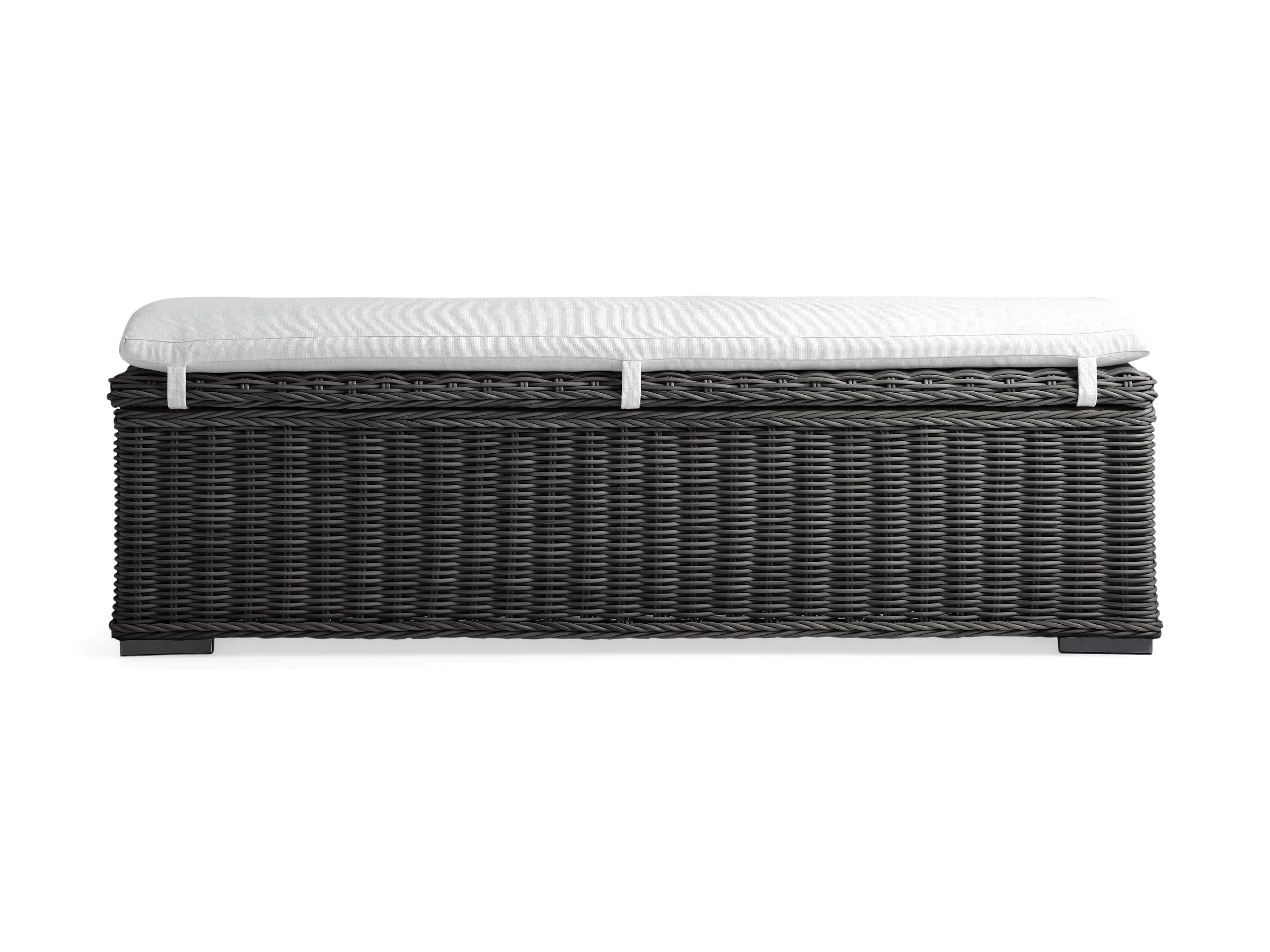 Black wicker storage discount bench