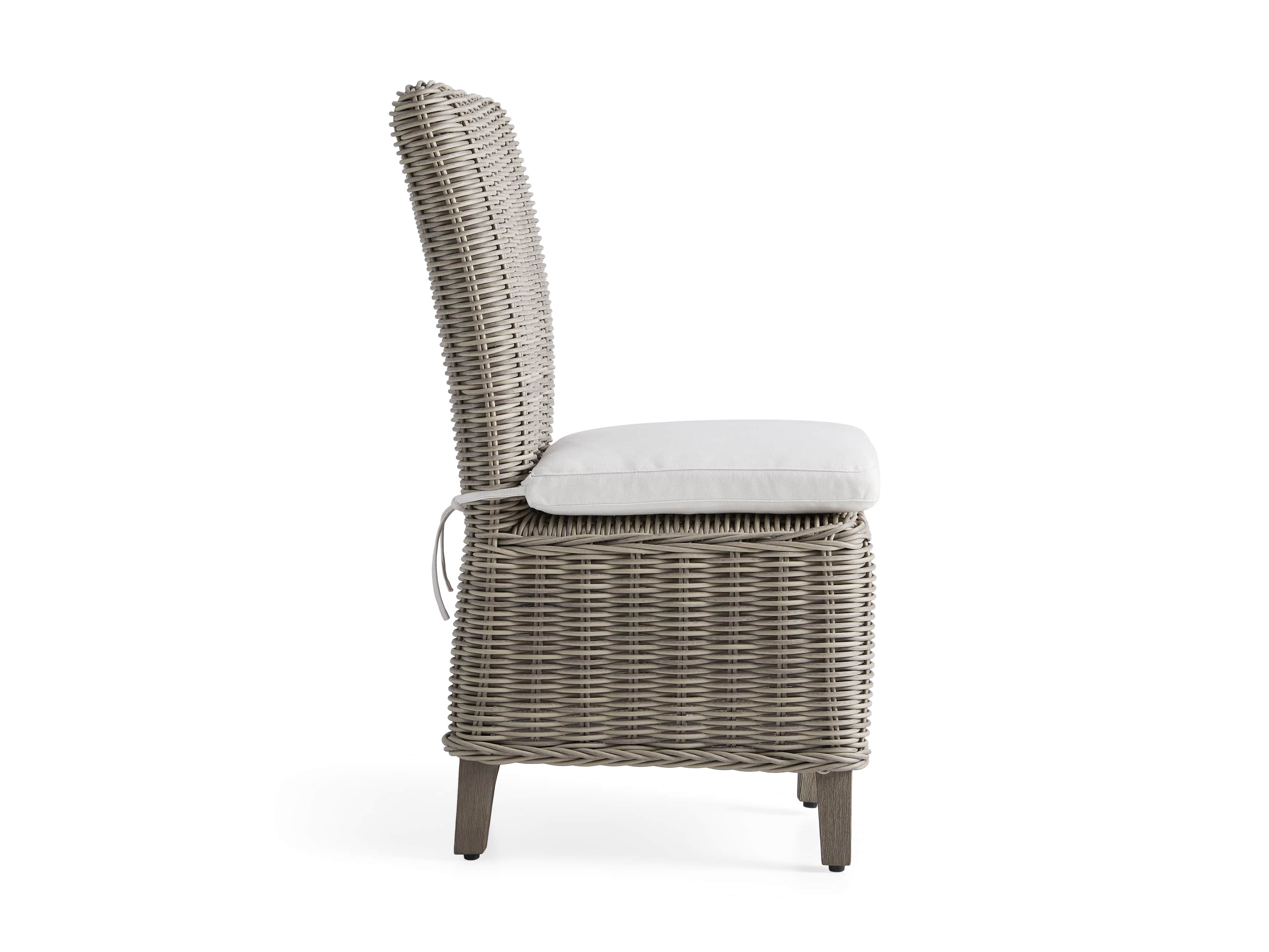Wyatt Outdoor 21.75" Dining Side Chair in Weathered Grey, slide 3 of 5