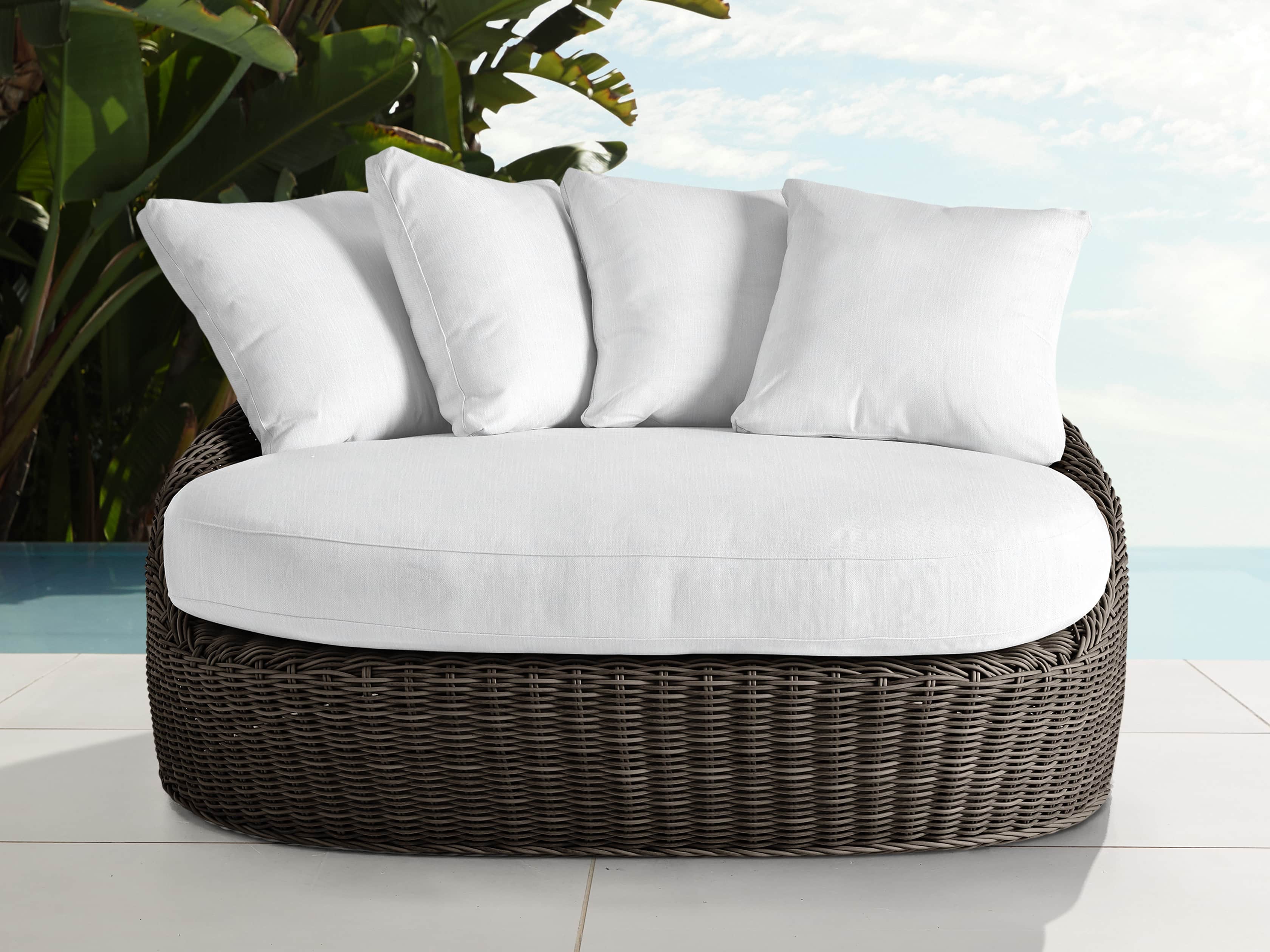 Wyatt Outdoor Daybed Lounge Arhaus, Round Outdoor Daybed Replacement Cushion