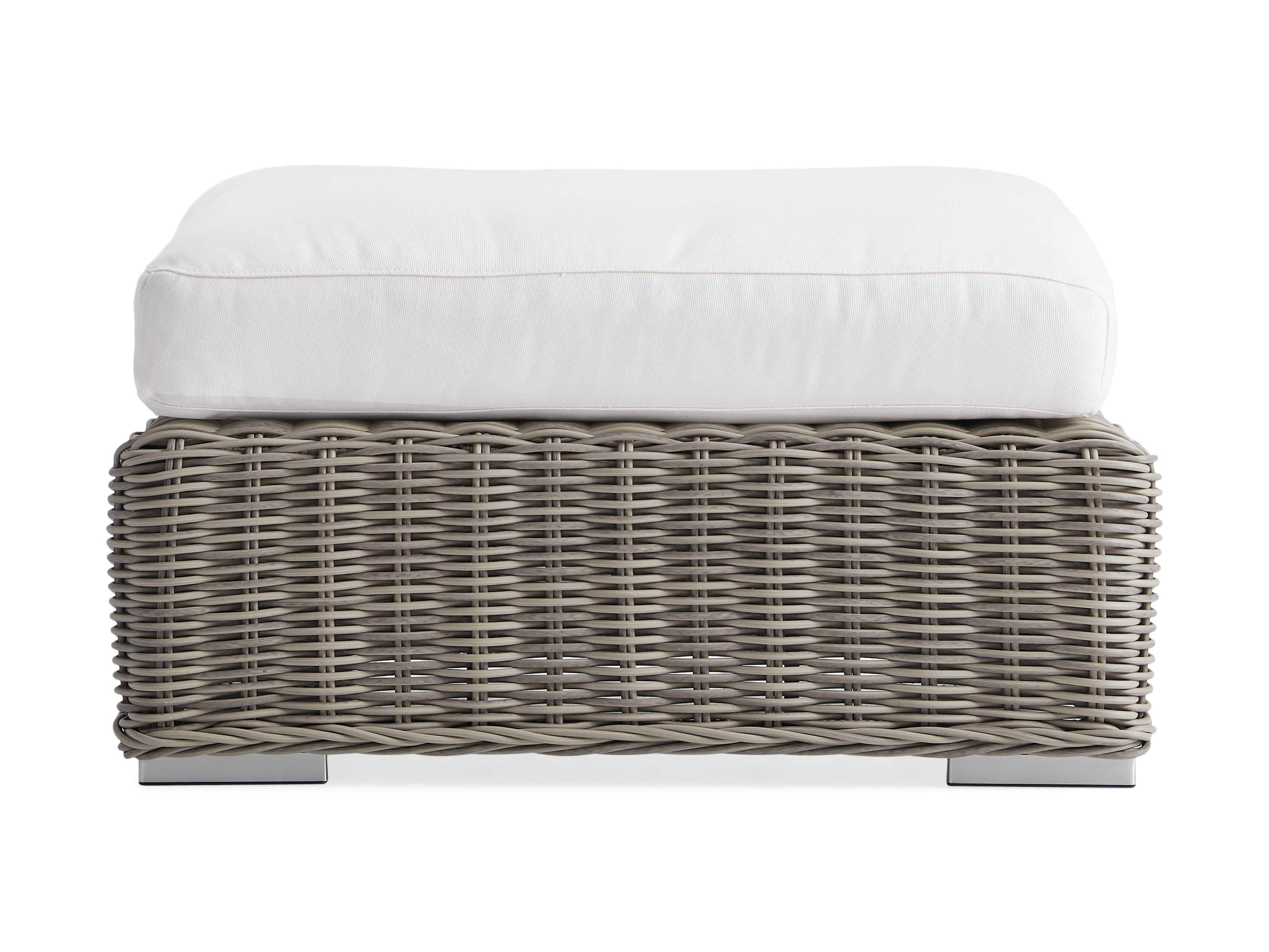 Wyatt Outdoor 32" Ottoman in Weathered Grey, slide 2 of 4
