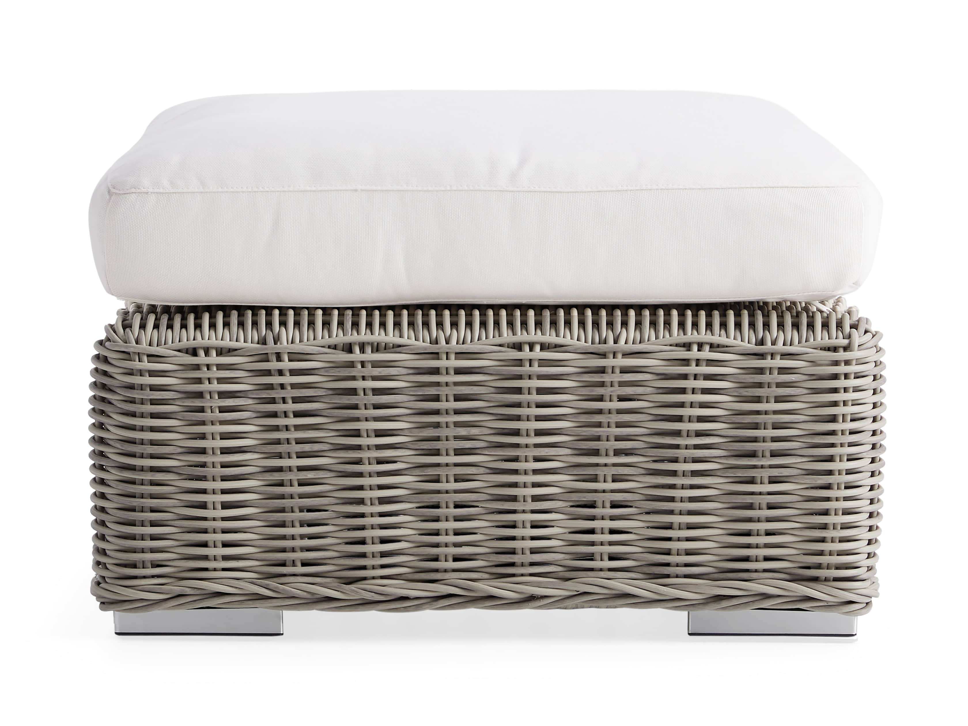 Wyatt Outdoor 32" Ottoman in Weathered Grey, slide 3 of 4
