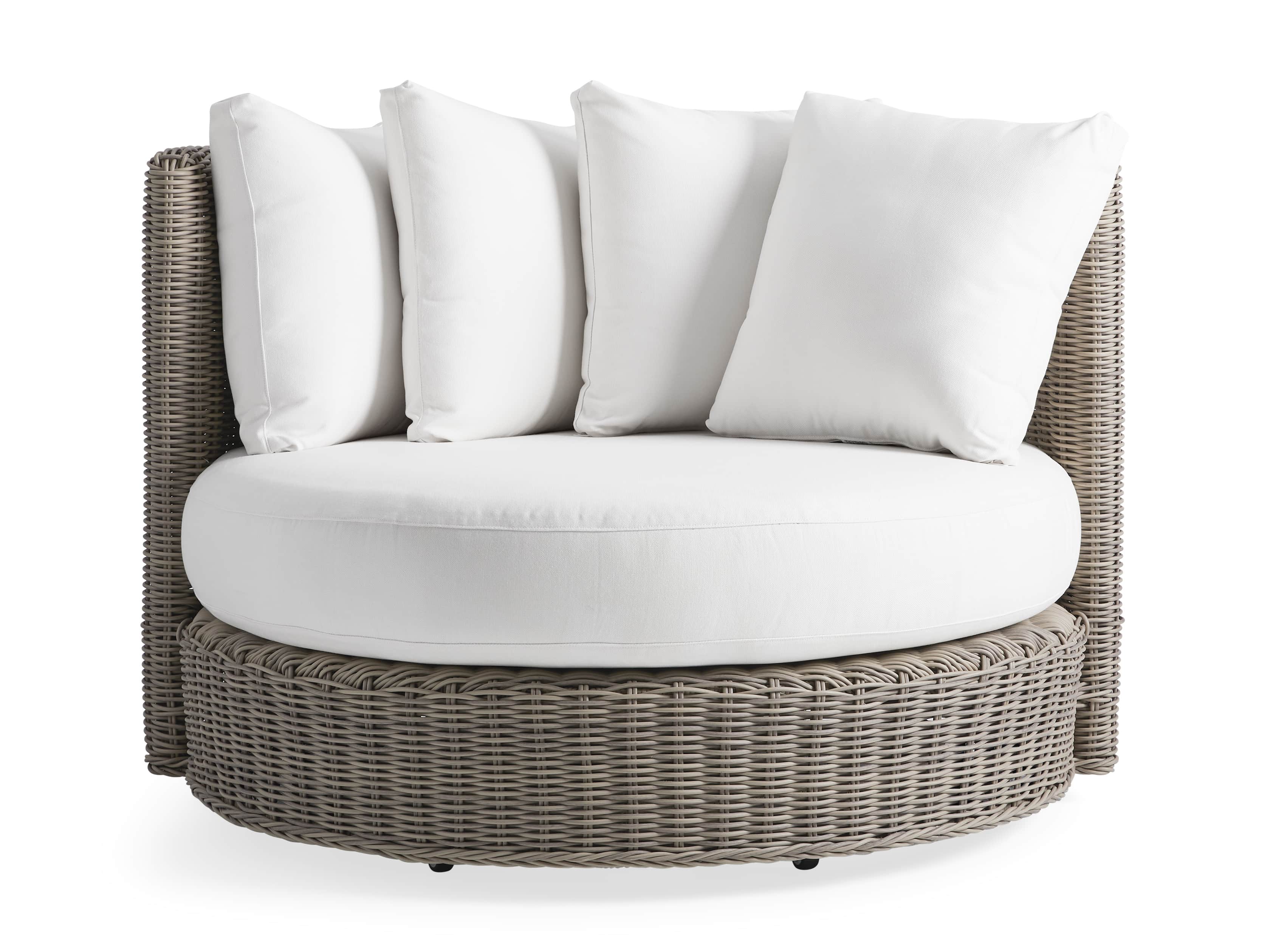 Wyatt Outdoor 59" Swivel Daybed in Weathered Grey, slide 2 of 5