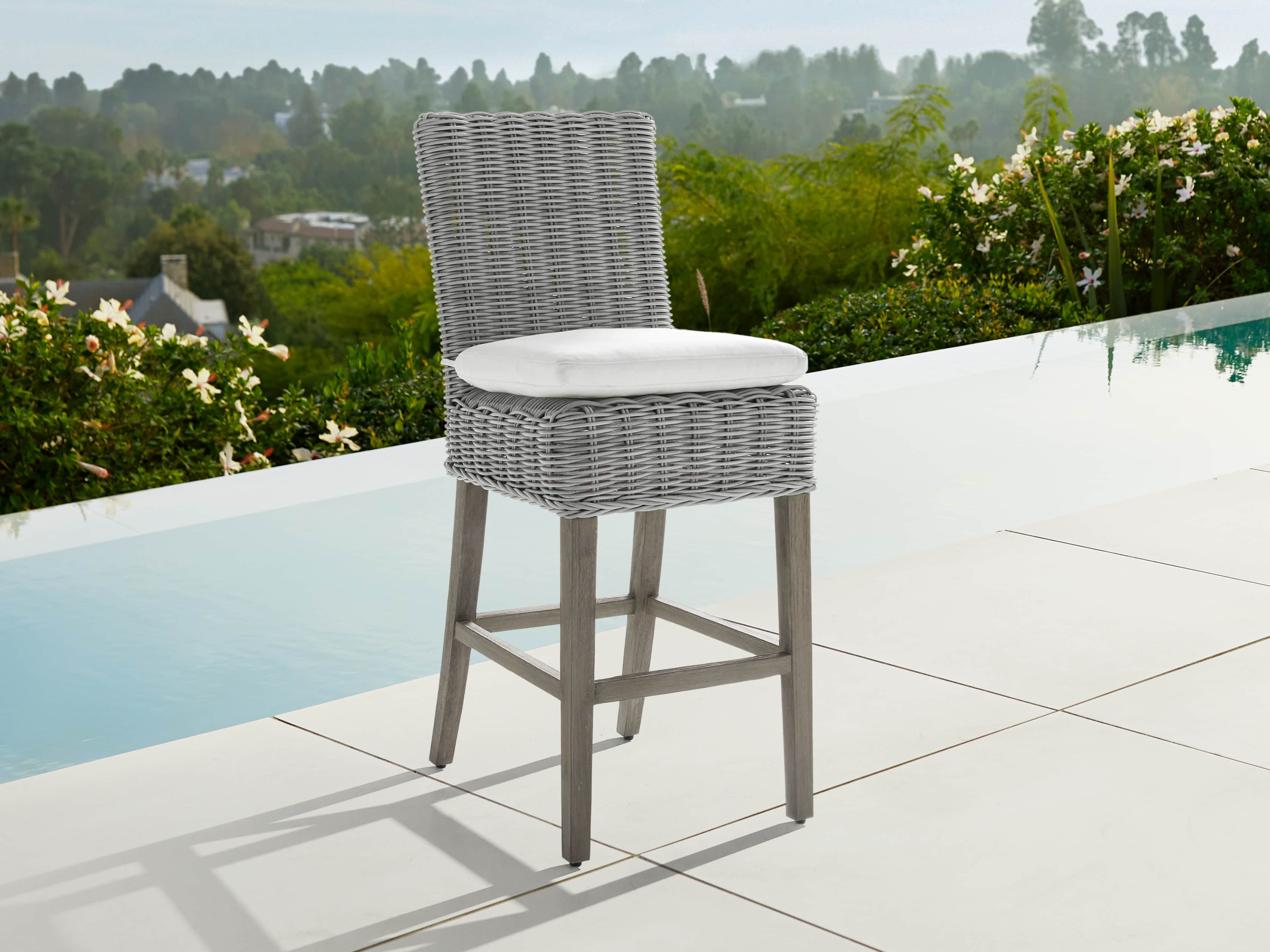 Wyatt Outdoor 20" Barstool in Vista Grey, slide 1 of 5