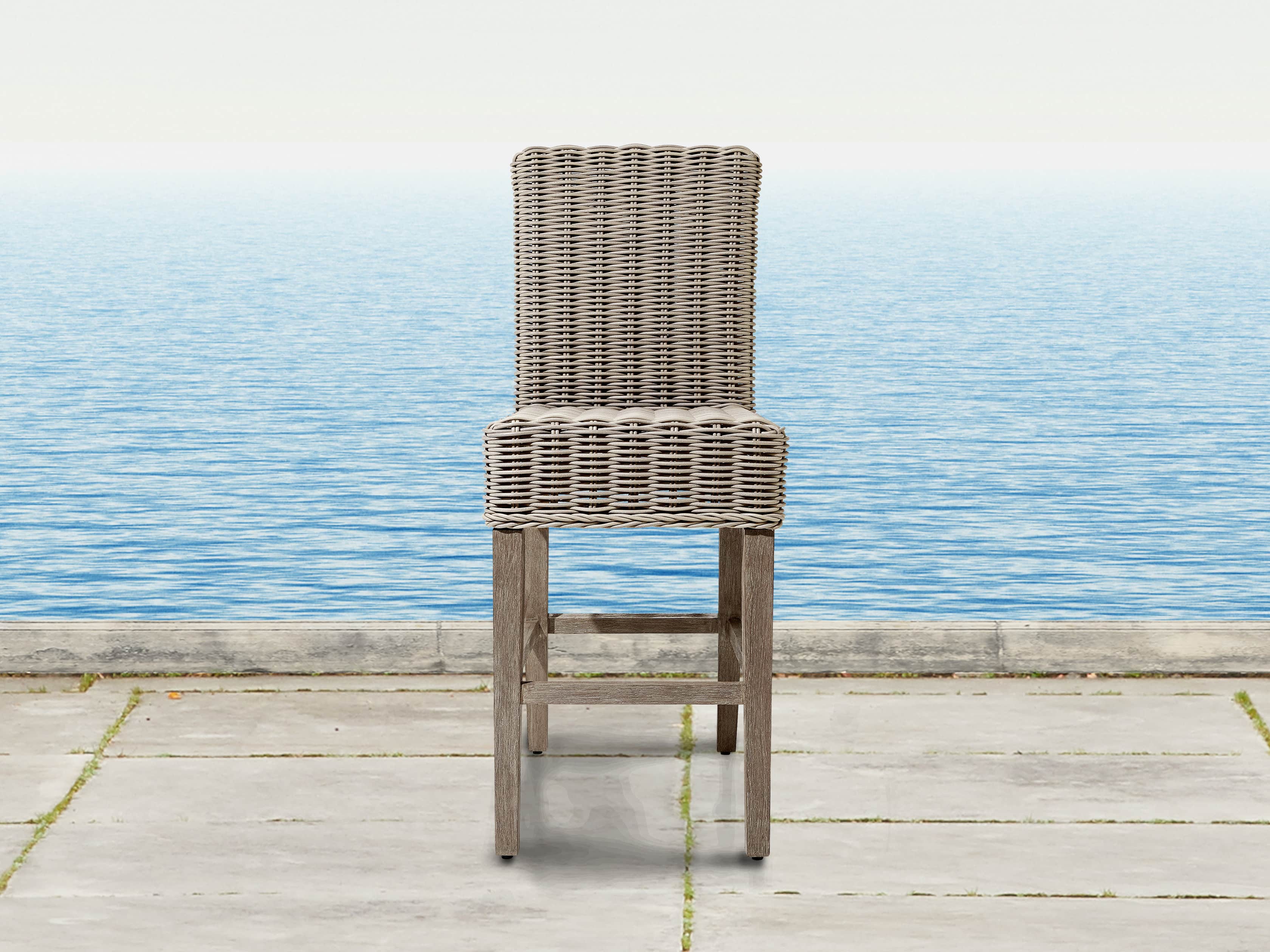 Wyatt Outdoor 20" Barstool in Weathered Grey