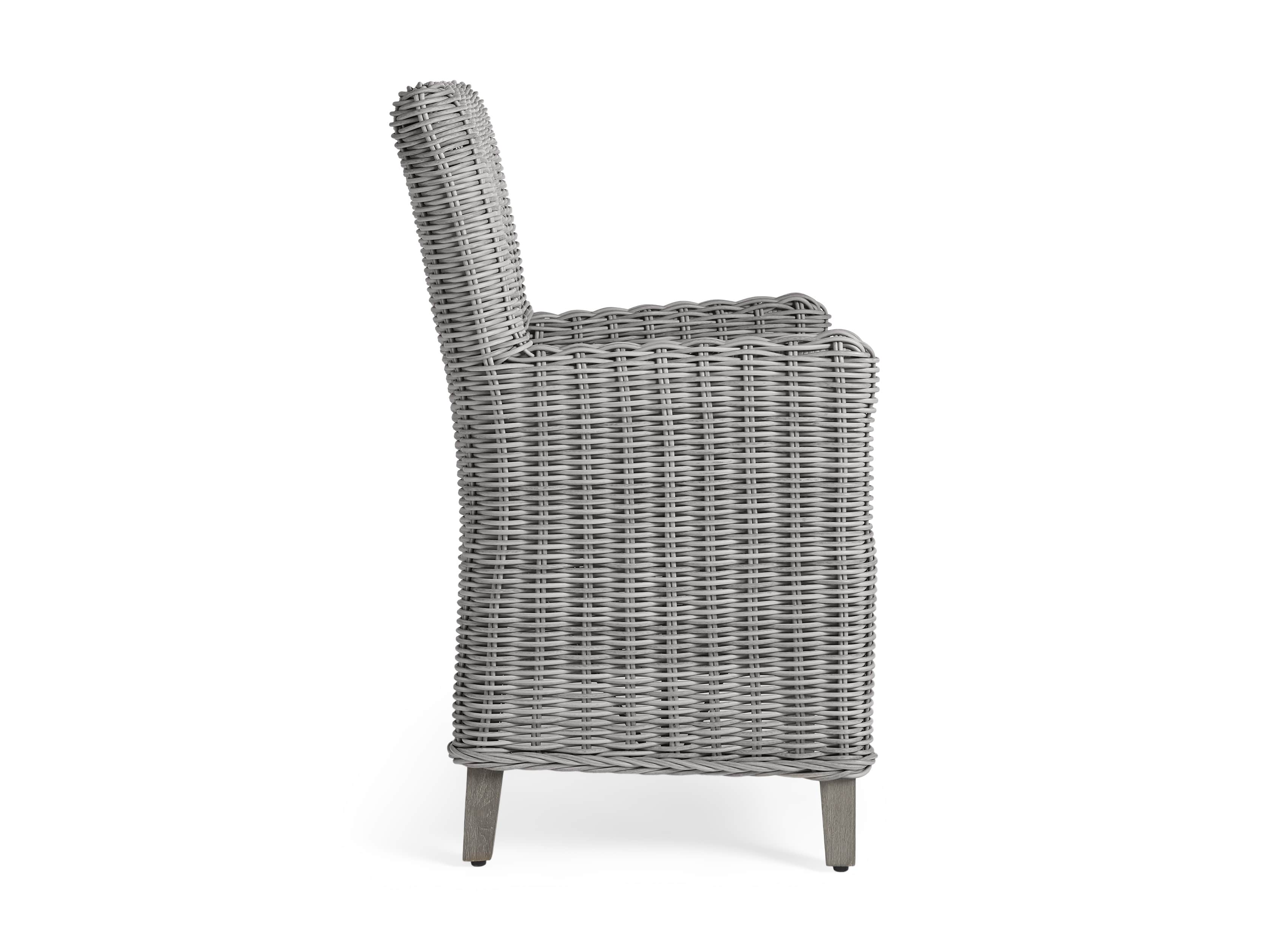 Wyatt Outdoor 28" Dining Arm Chair in Vista Grey