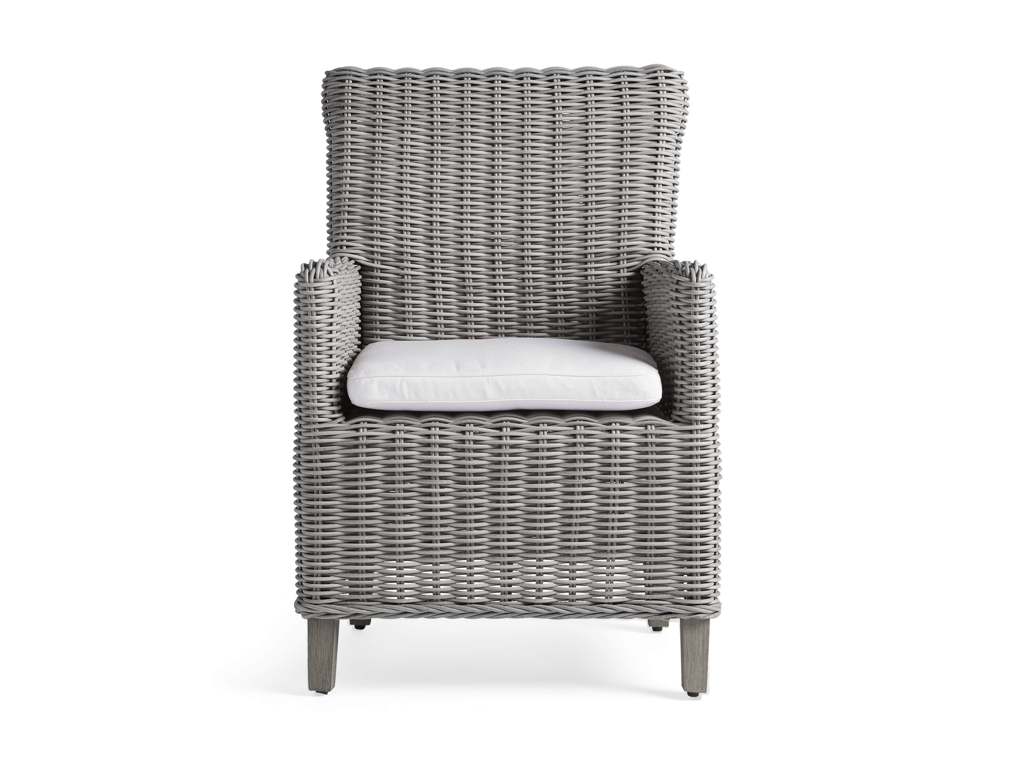 Wyatt Outdoor 28" Dining Arm Chair in Vista Grey