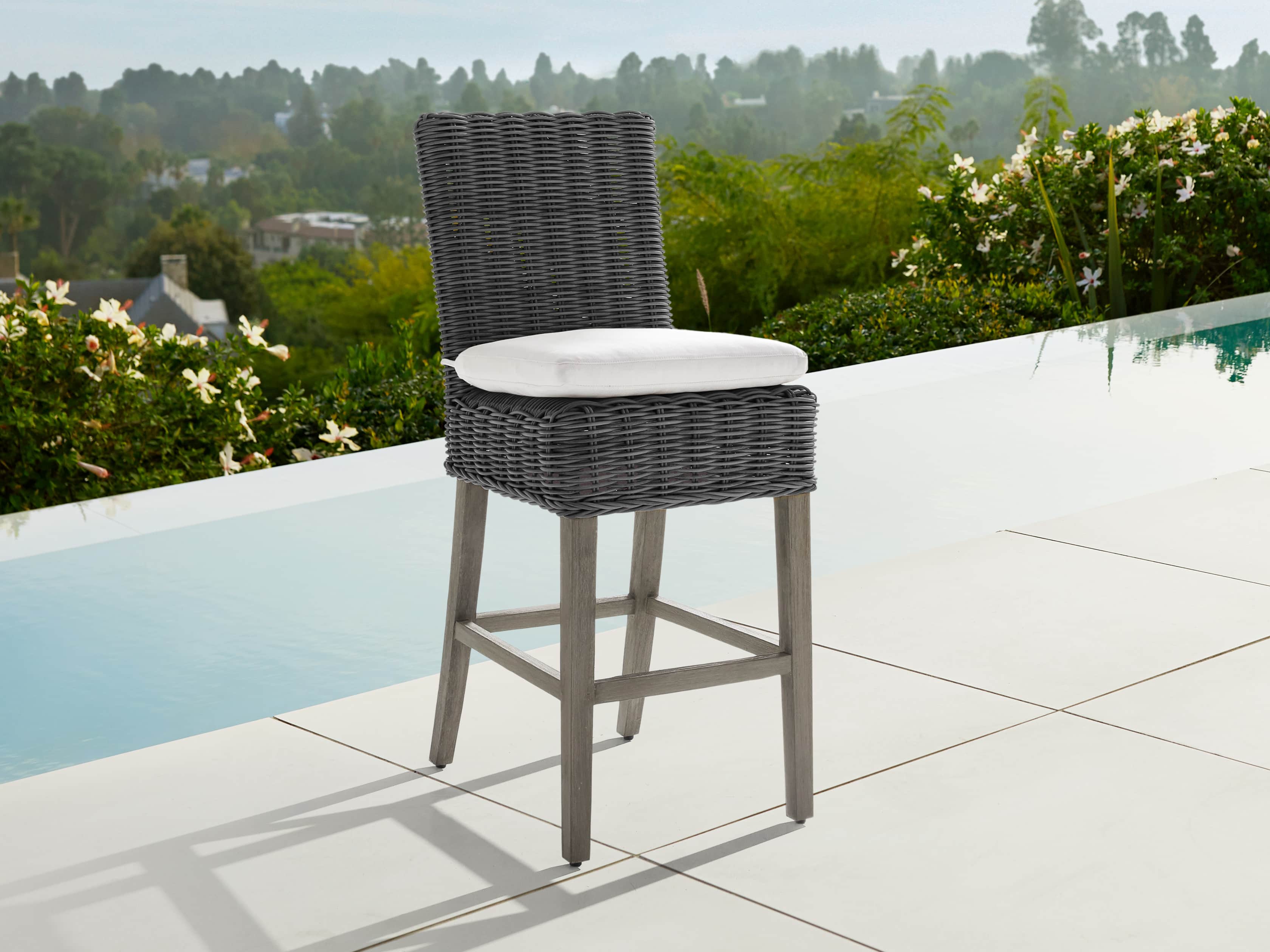 Wyatt Outdoor 20" Barstool in Dry Charcoal, slide 1 of 5