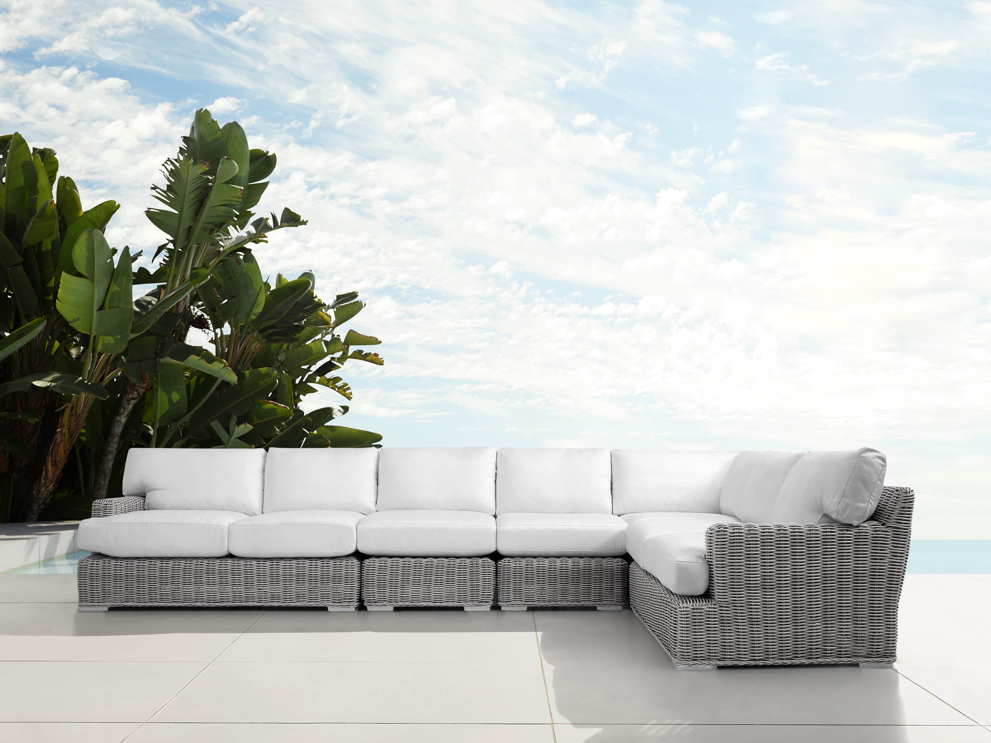 View the Wyatt Outdoor Five Piece L-Shaped Sectional | Variant: VISTA GREY