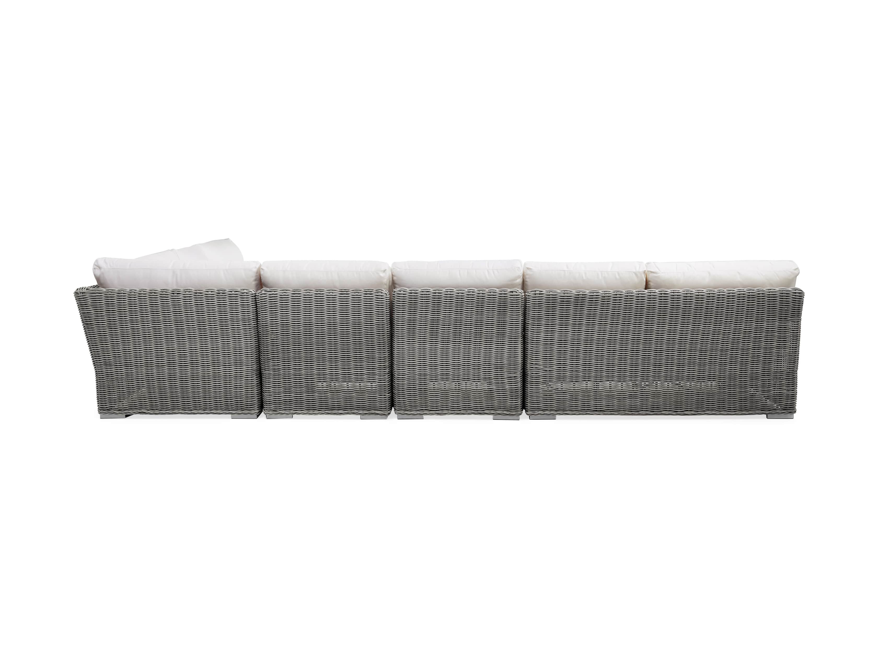 Wyatt Outdoor Five Piece L-Shaped Sectional in Vista Grey