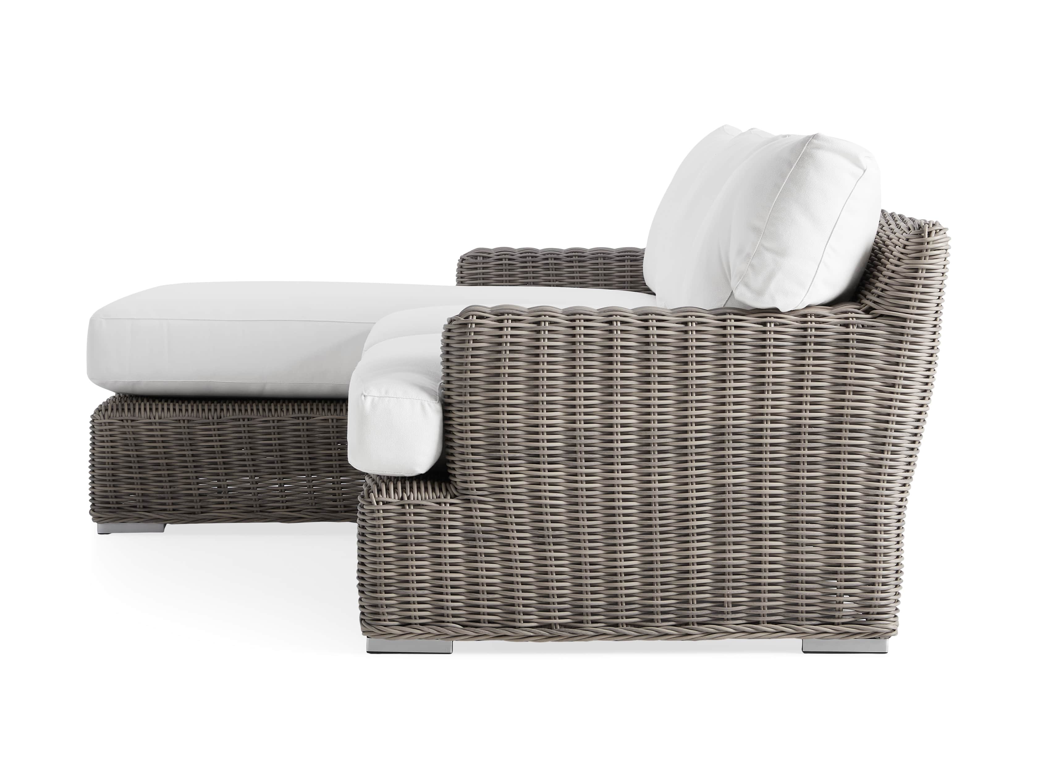 Wyatt Outdoor Two Piece Left Arm Sectional in Weathered Grey, slide 3 of 4