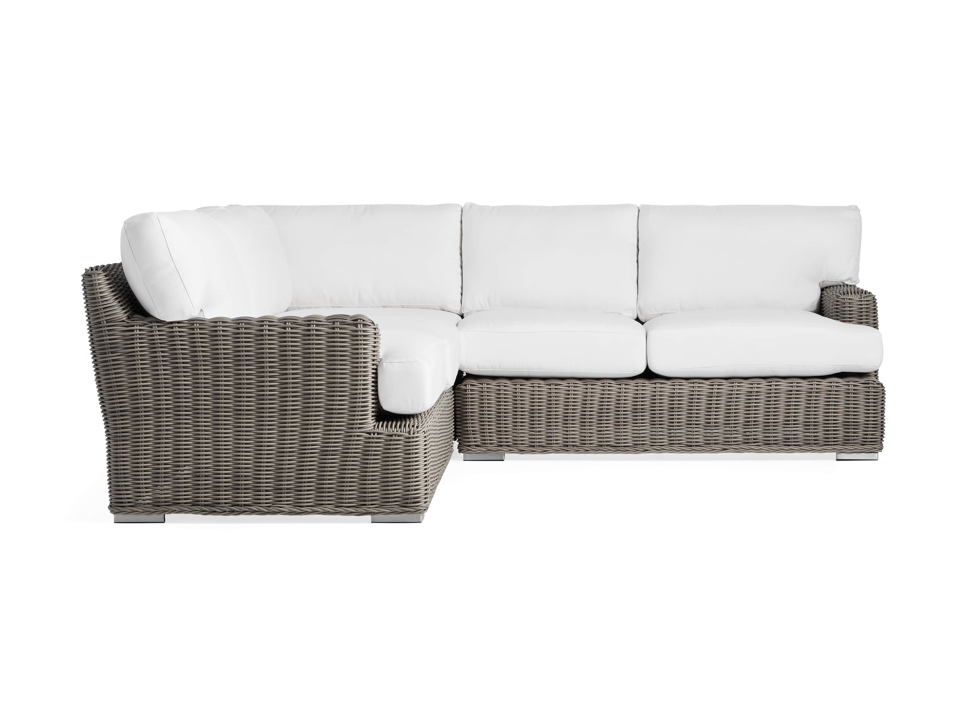Wyatt Outdoor 3 Piece Sectional in Weathered Grey, slide 3 of 4