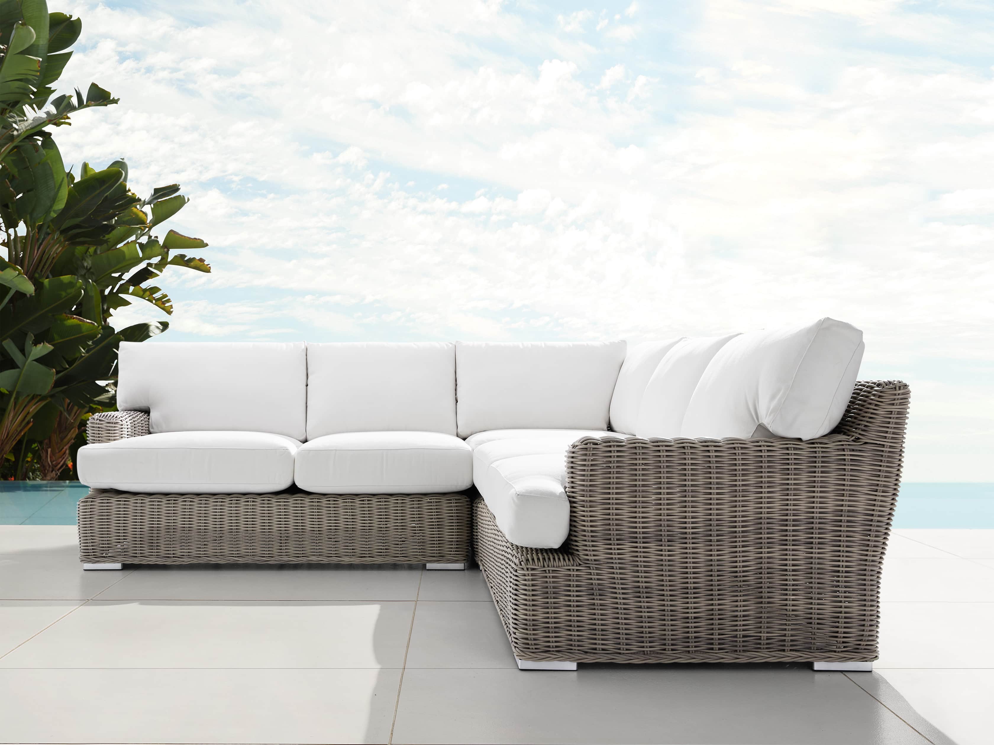 Wyatt Outdoor 3 Piece Sectional in Weathered Grey, slide 1 of 4