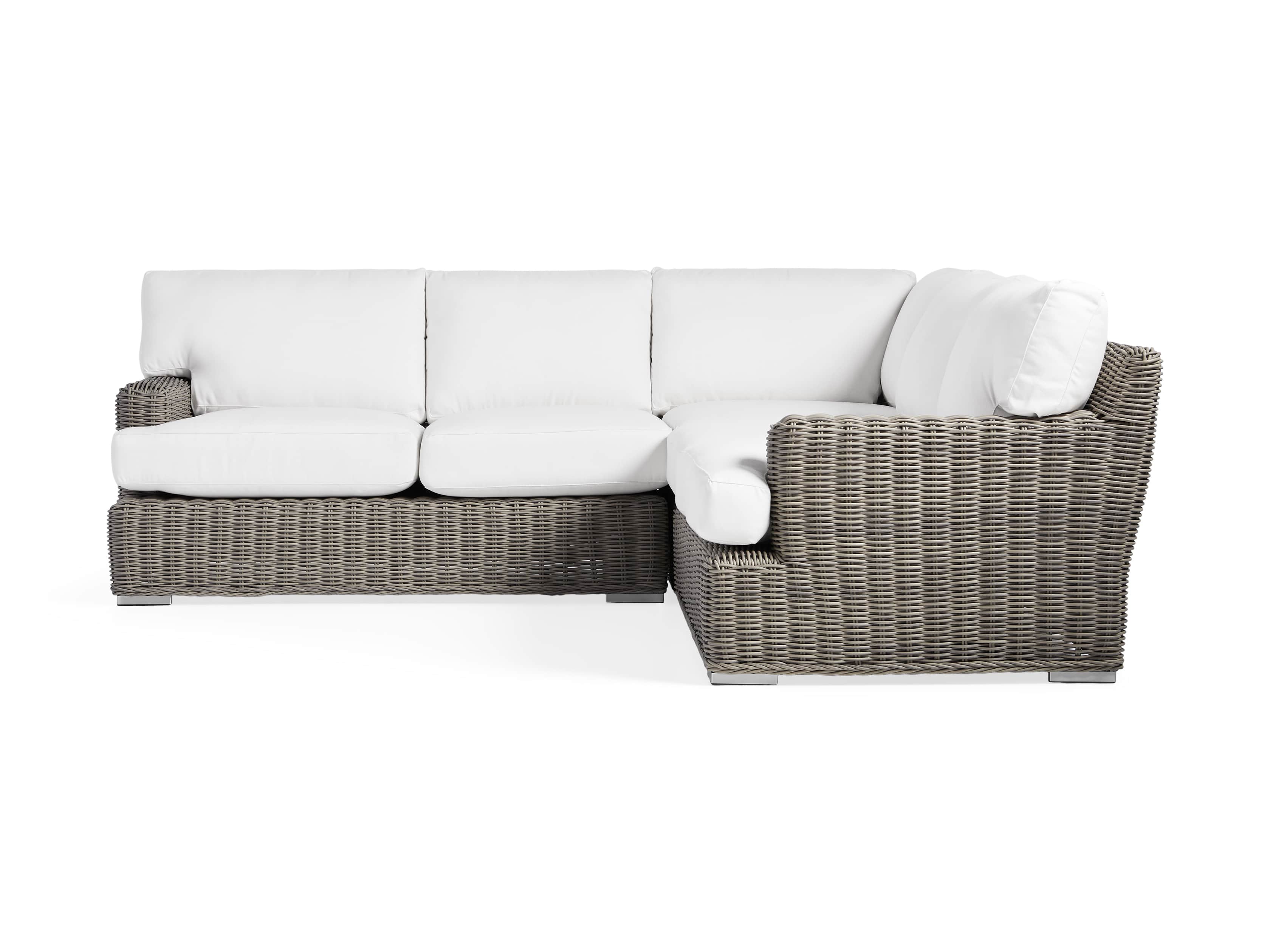 Wyatt Outdoor 3 Piece Sectional in Weathered Grey, slide 2 of 4