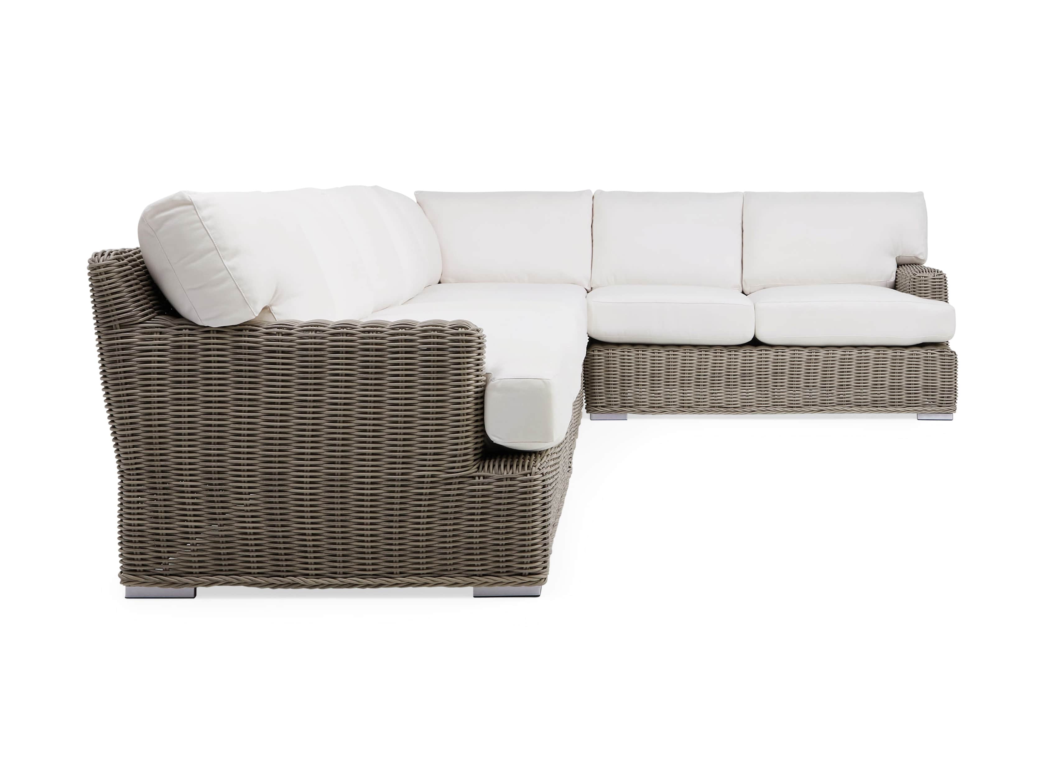 Wyatt Outdoor Five Piece L-Shaped Sectional in Weathered Grey, slide 3 of 4