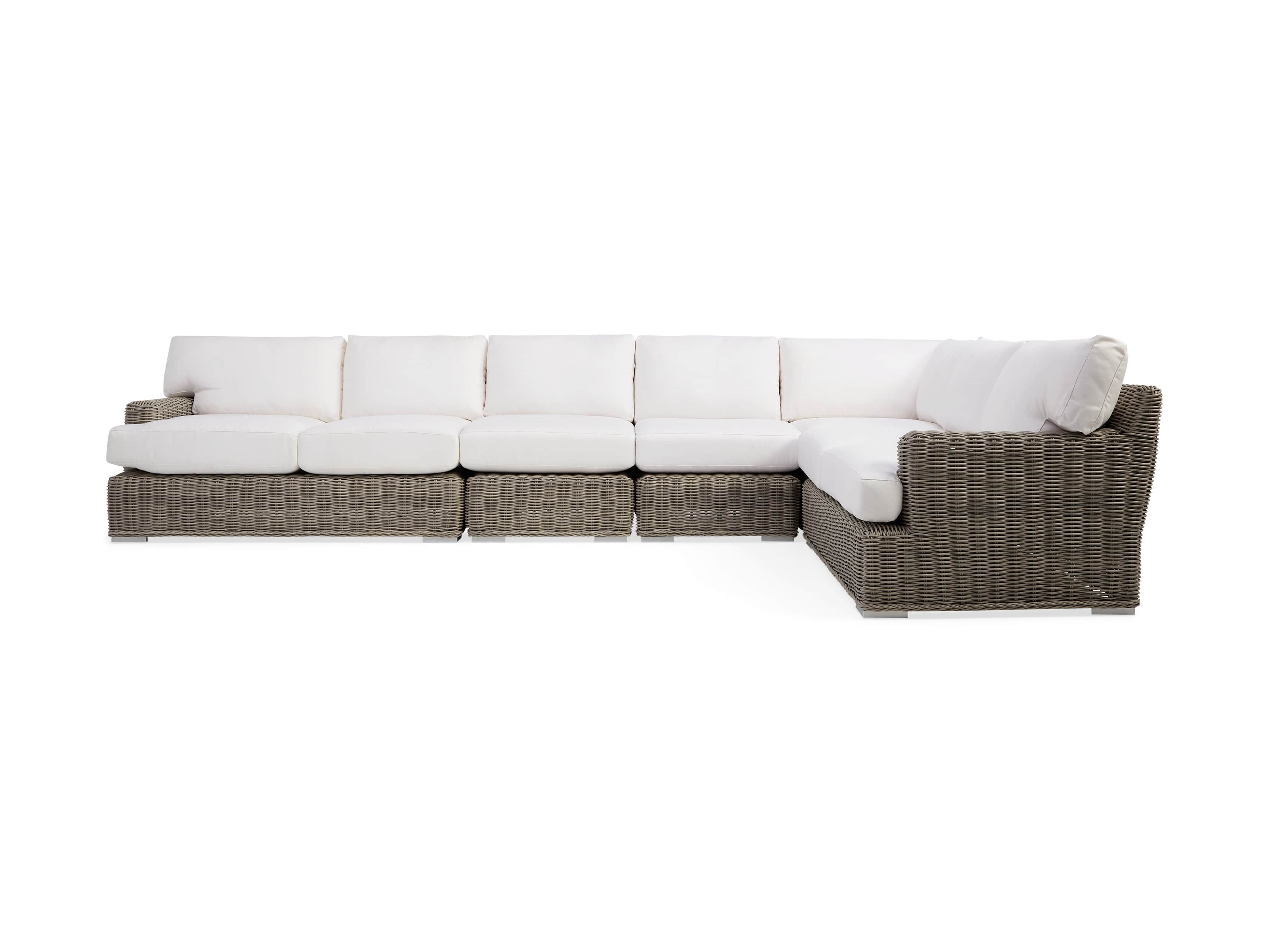 Wyatt Outdoor Five Piece L-Shaped Sectional in Weathered Grey, slide 2 of 4