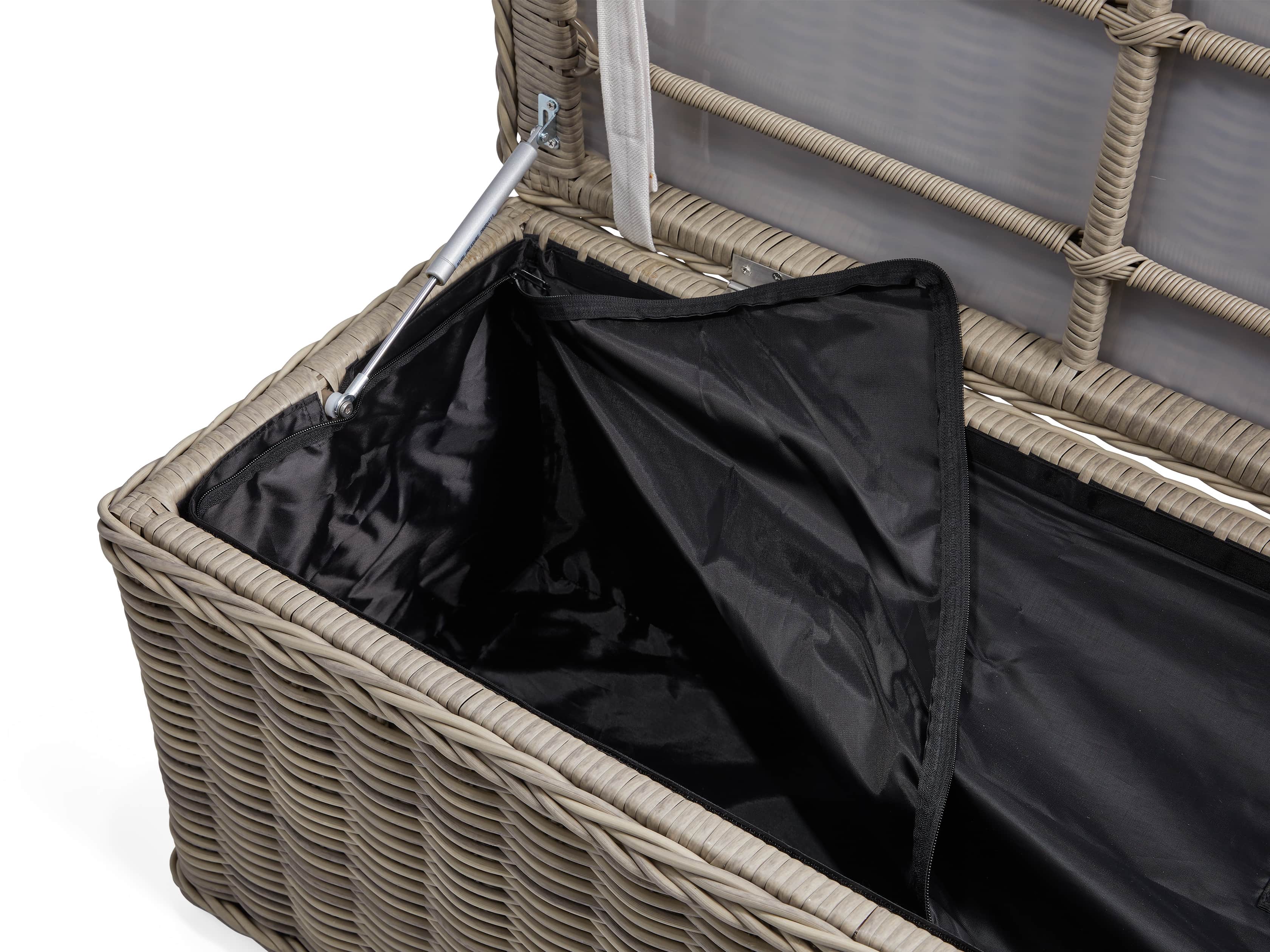 Wyatt Outdoor 66" Storage Bench in Weathered Grey