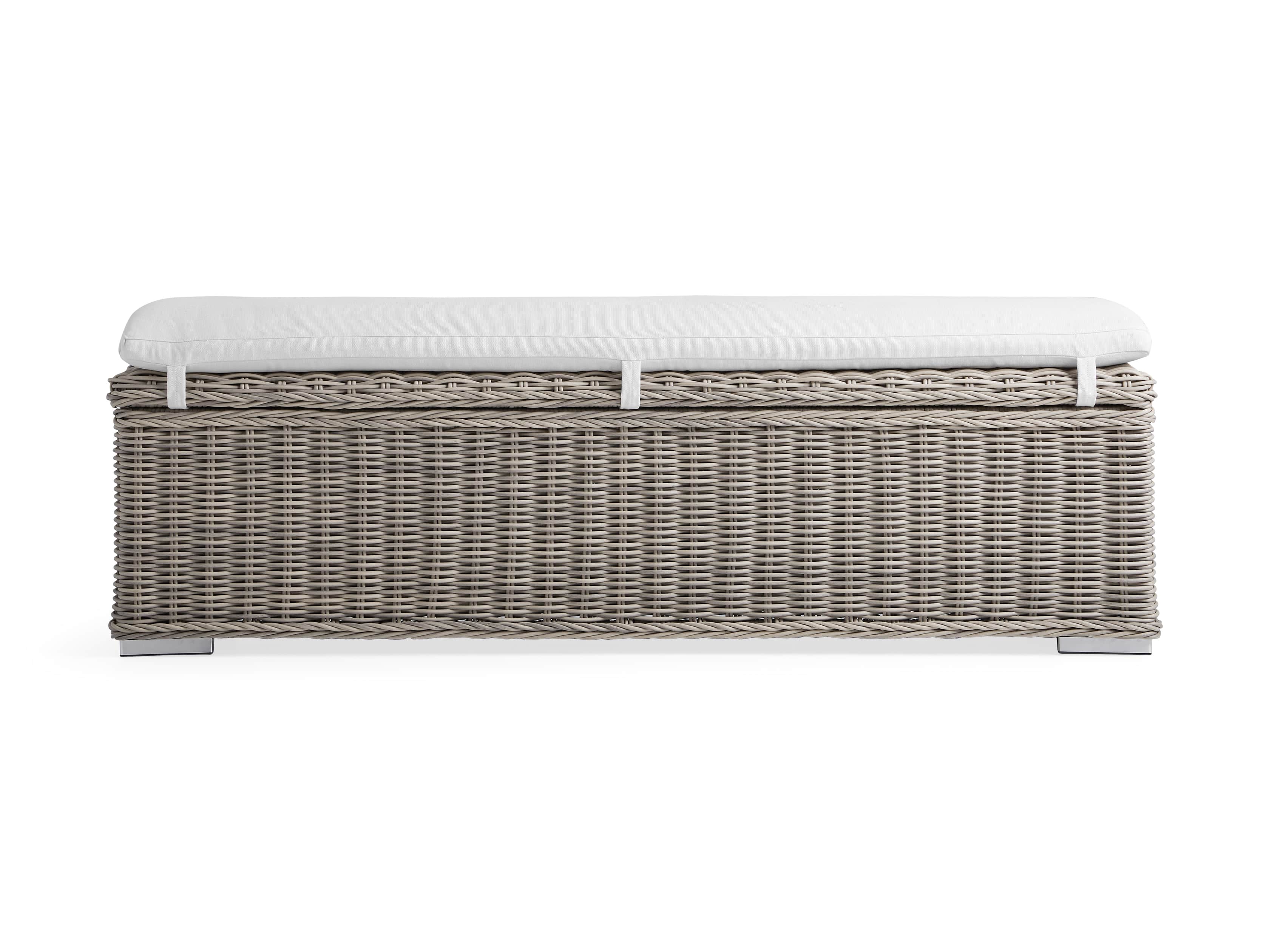Wyatt Outdoor 66" Storage Bench in Weathered Grey