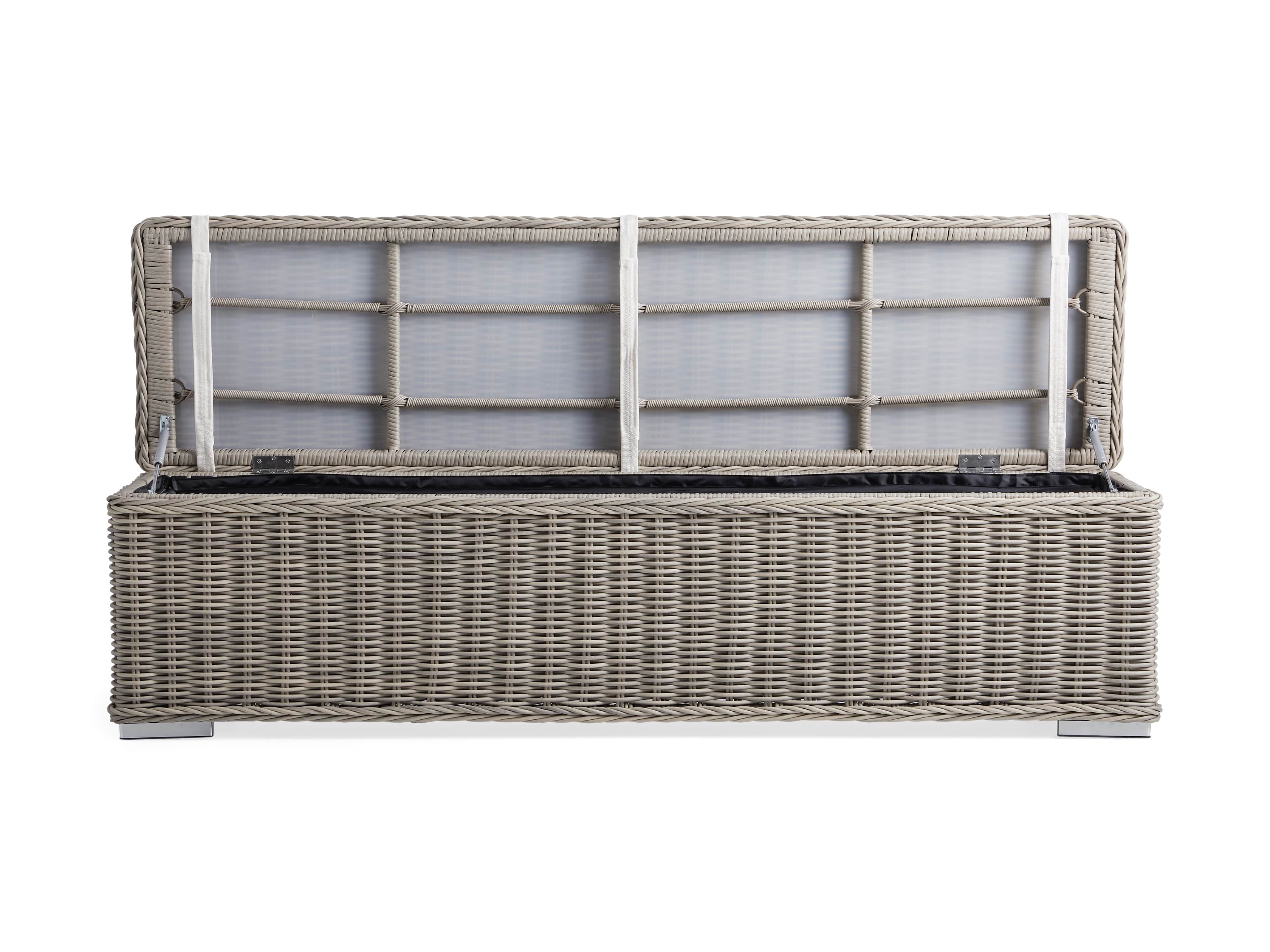 Wyatt Outdoor 66" Storage Bench in Weathered Grey