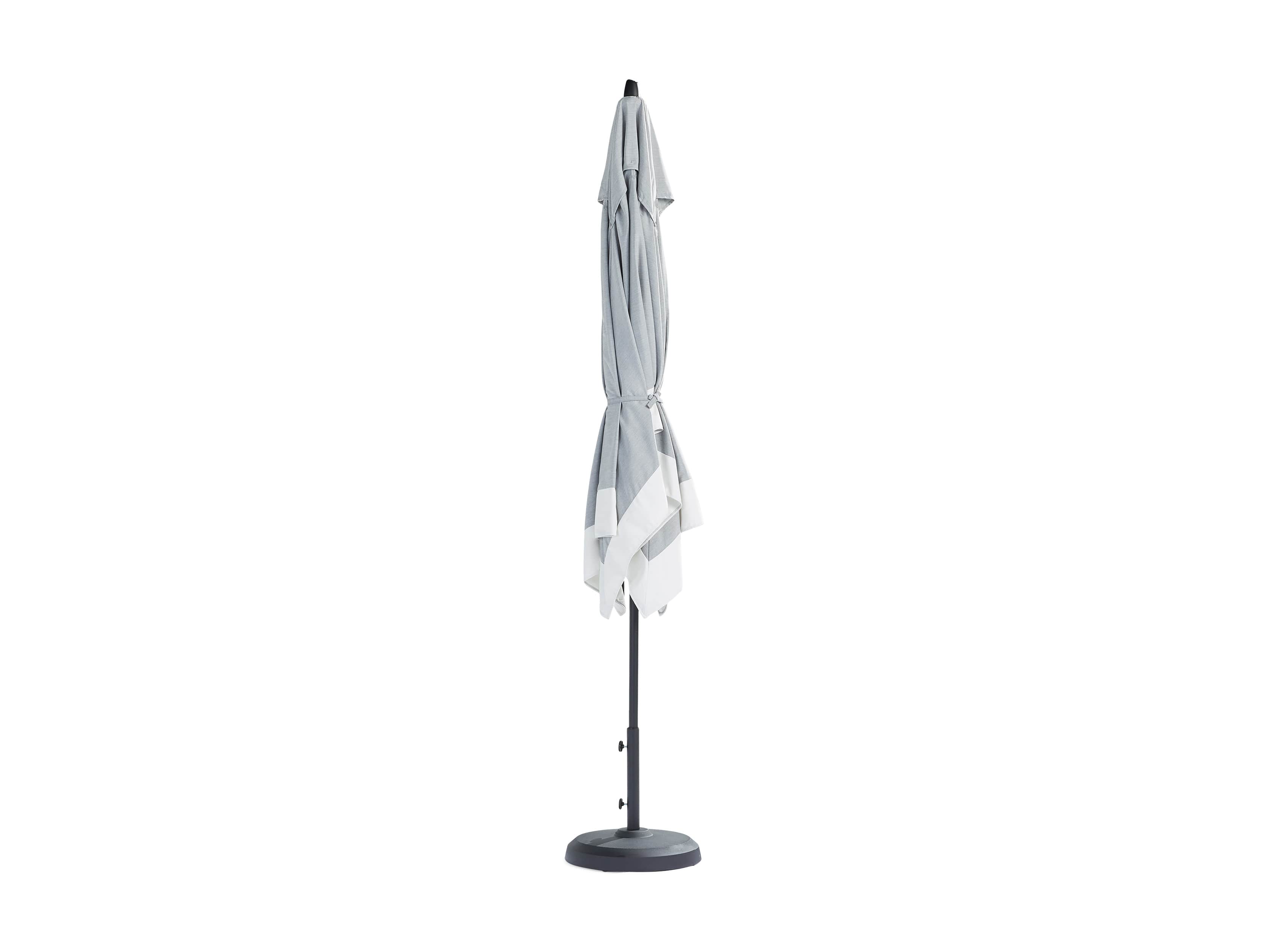 8' x 11' Rectangular Border Umbrella in Canvas Granite and White Border with Black Frame, slide 2 of 4