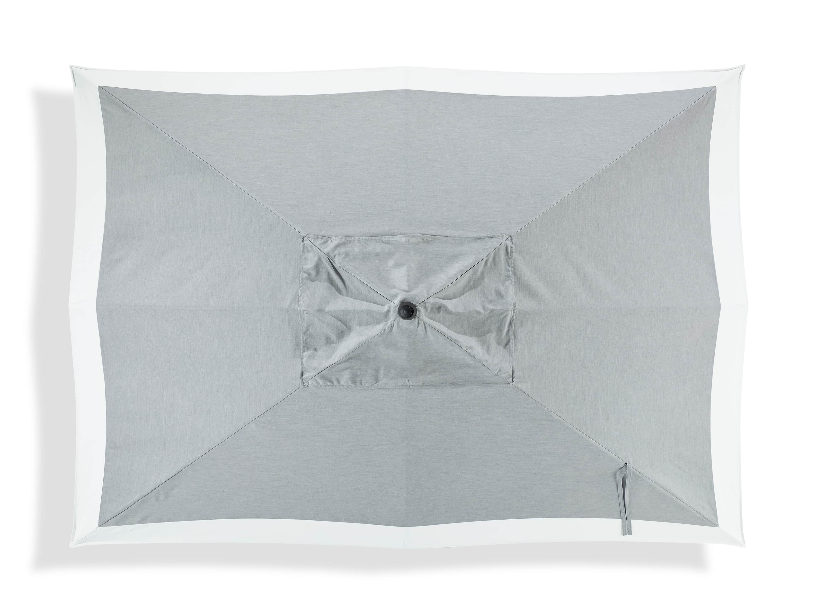 8' x 11' Rectangular Border Umbrella in Canvas Granite and White Border with Black Frame, slide 3 of 4
