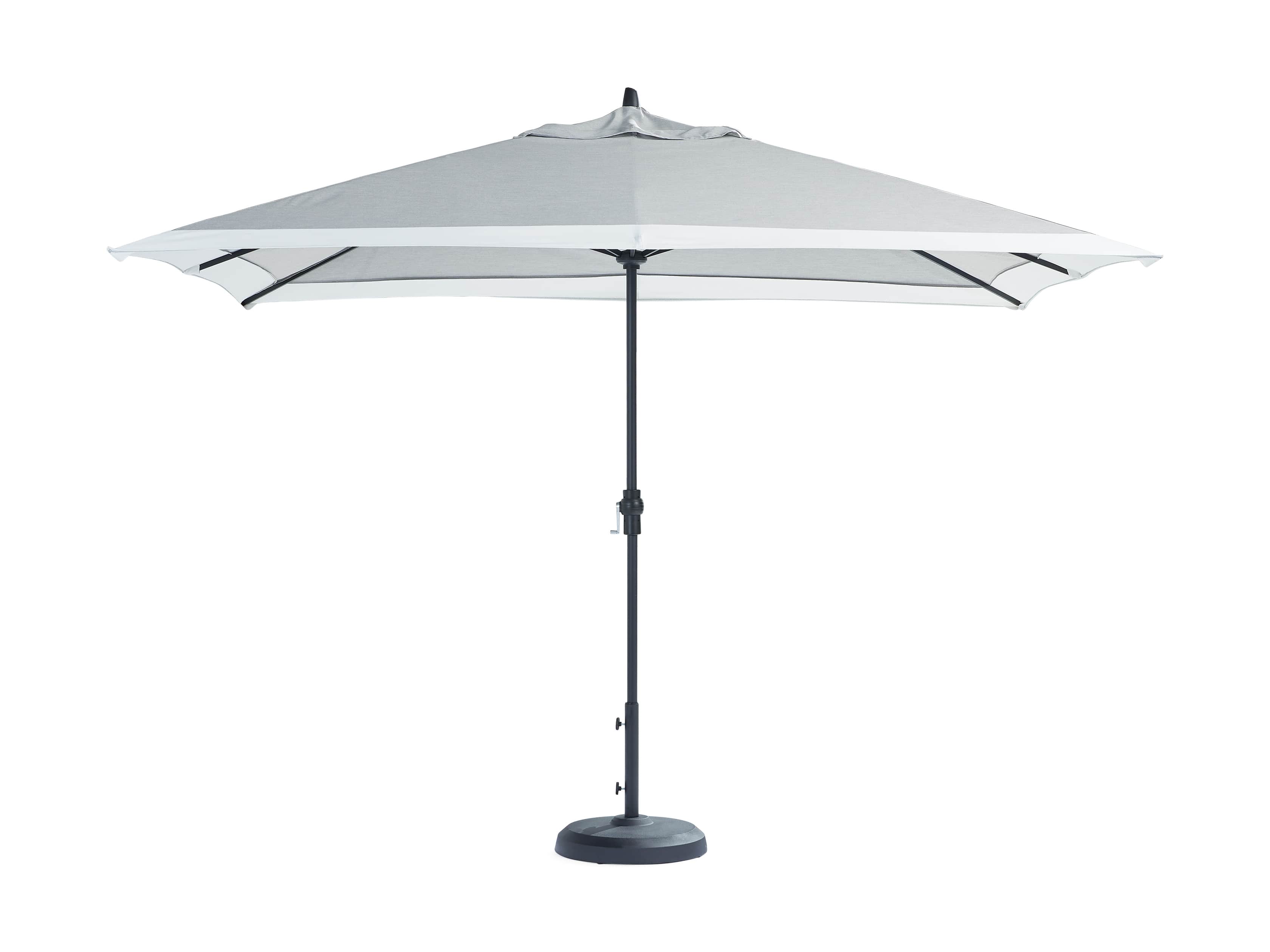 8' x 11' Rectangular Border Umbrella in Canvas Granite and White Border with Black Frame, slide 4 of 4