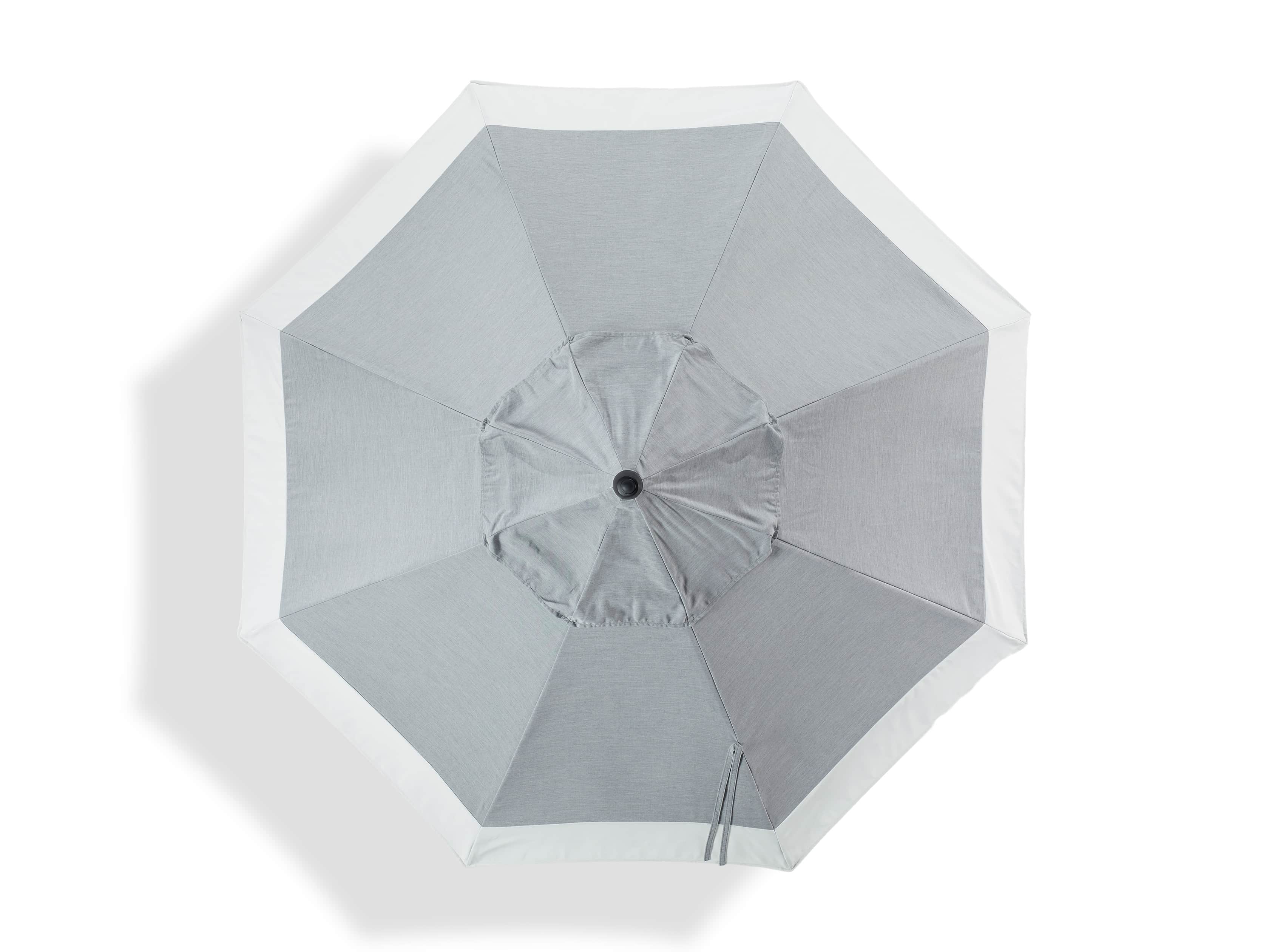 9' Octagonal Border Umbrella in Canvas Granite and White Trim with Black Frame, slide 2 of 4