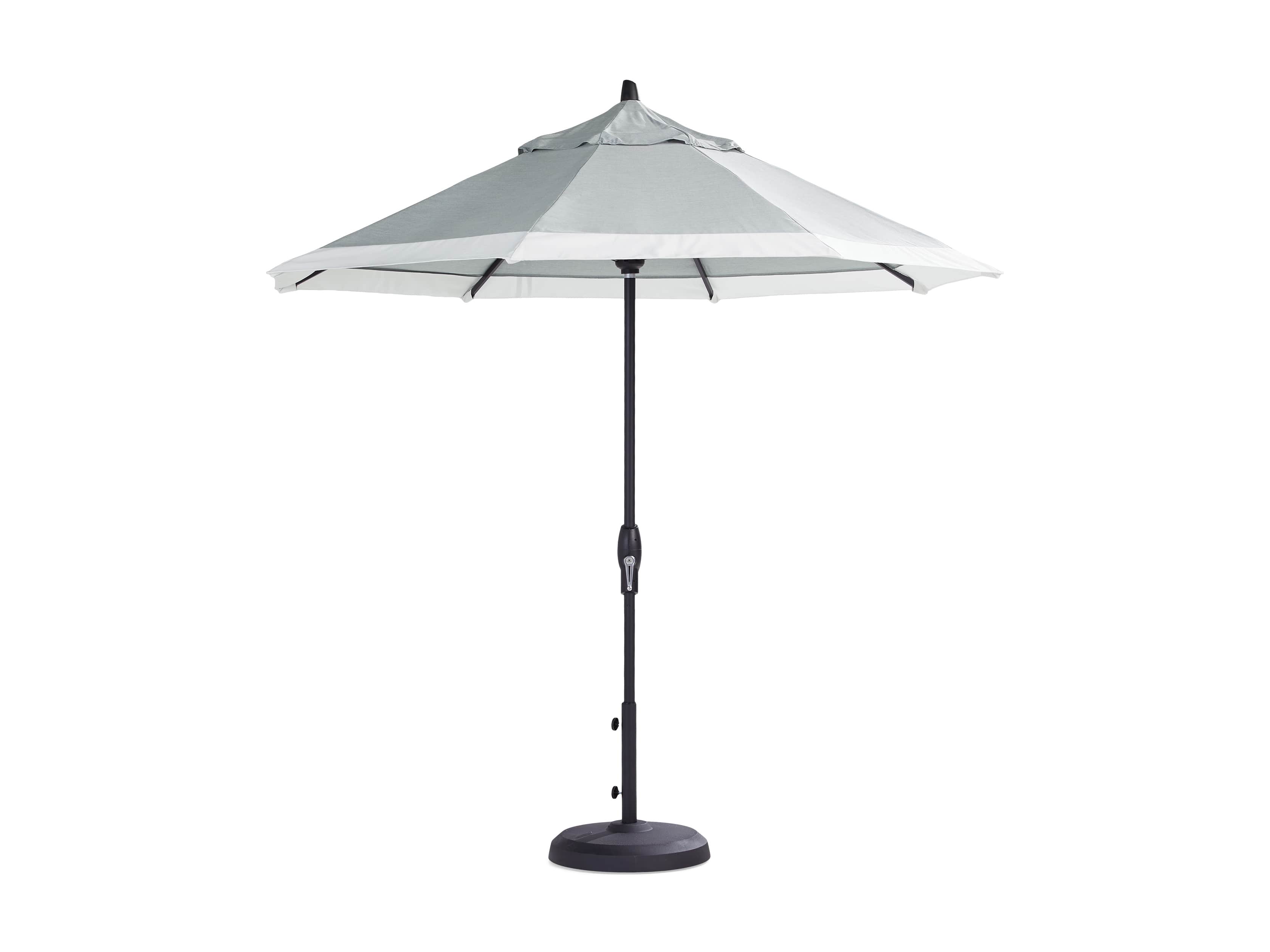 9' Octagonal Border Umbrella in Canvas Granite and White Trim with Black Frame, slide 4 of 4