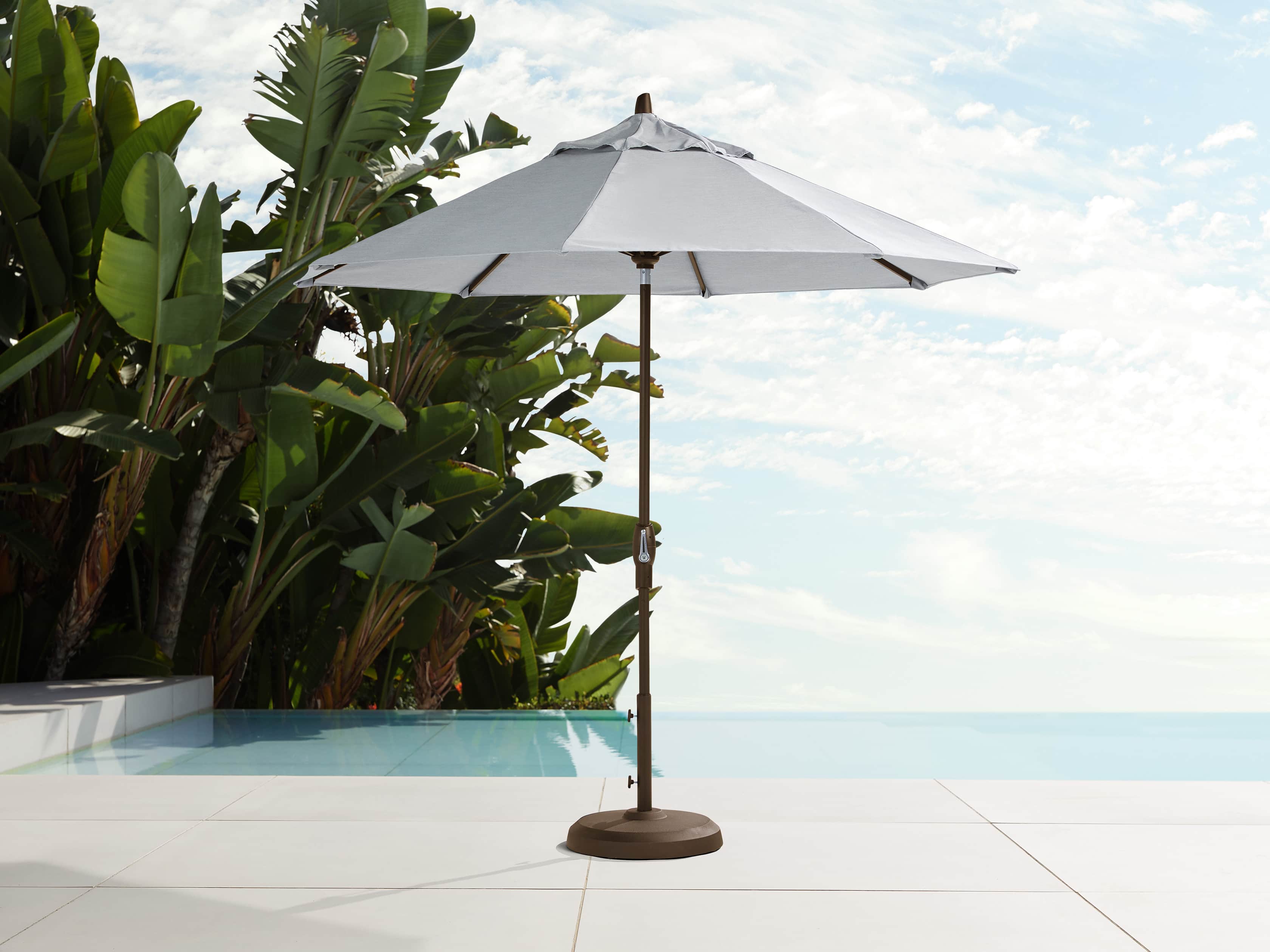9' Octagonal Umbrella in Canvas Granite with Bronze Frame, slide 1 of 3