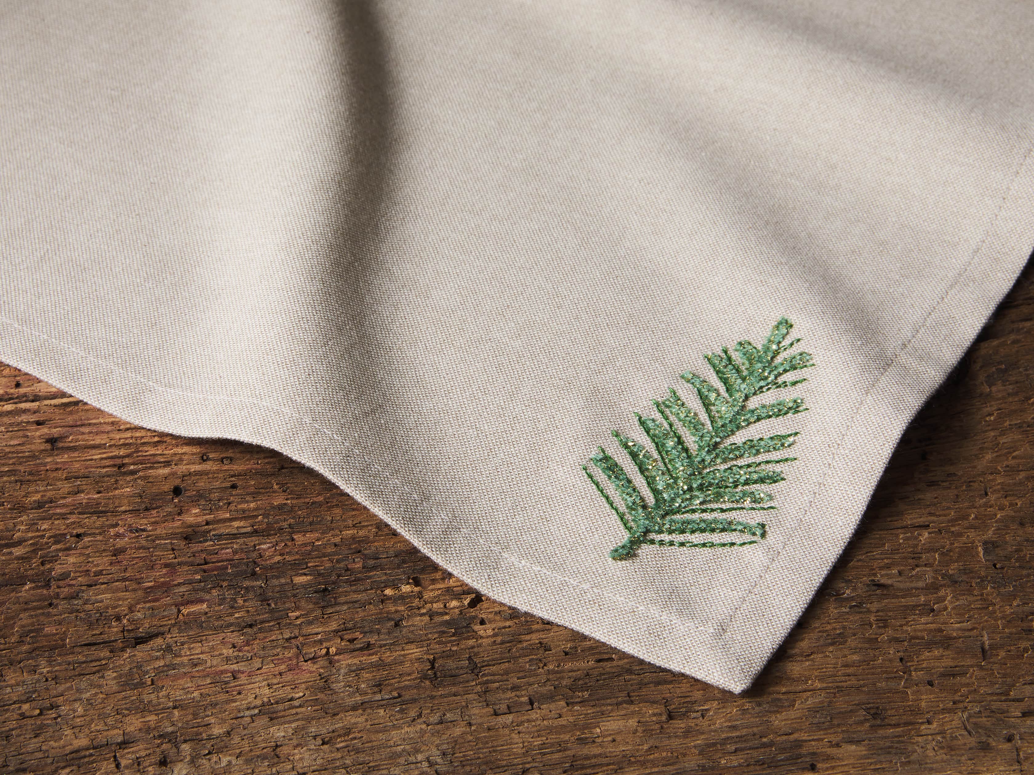 Set of 4 Alpine Embroidered Dinner Napkins, slide 2 of 3