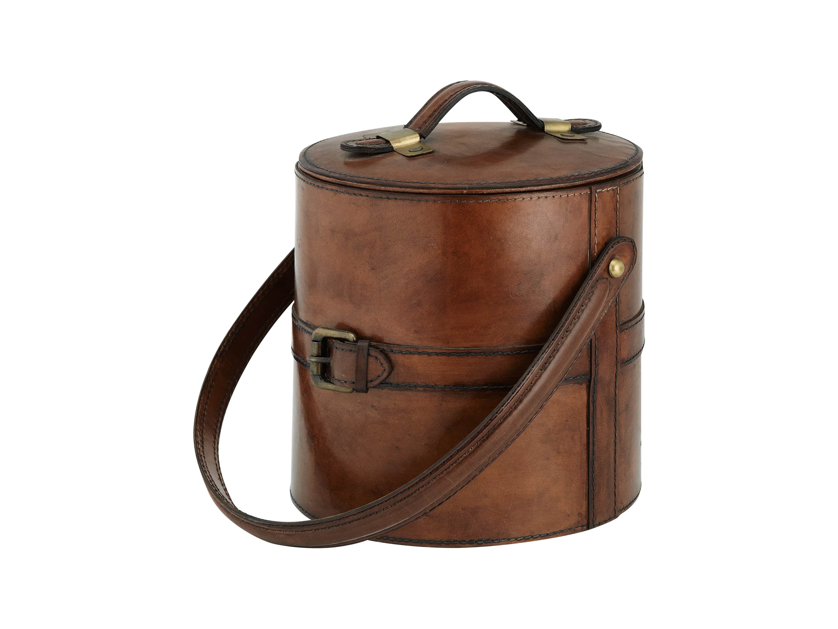 Andres Leather Ice Bucket, slide 2 of 3