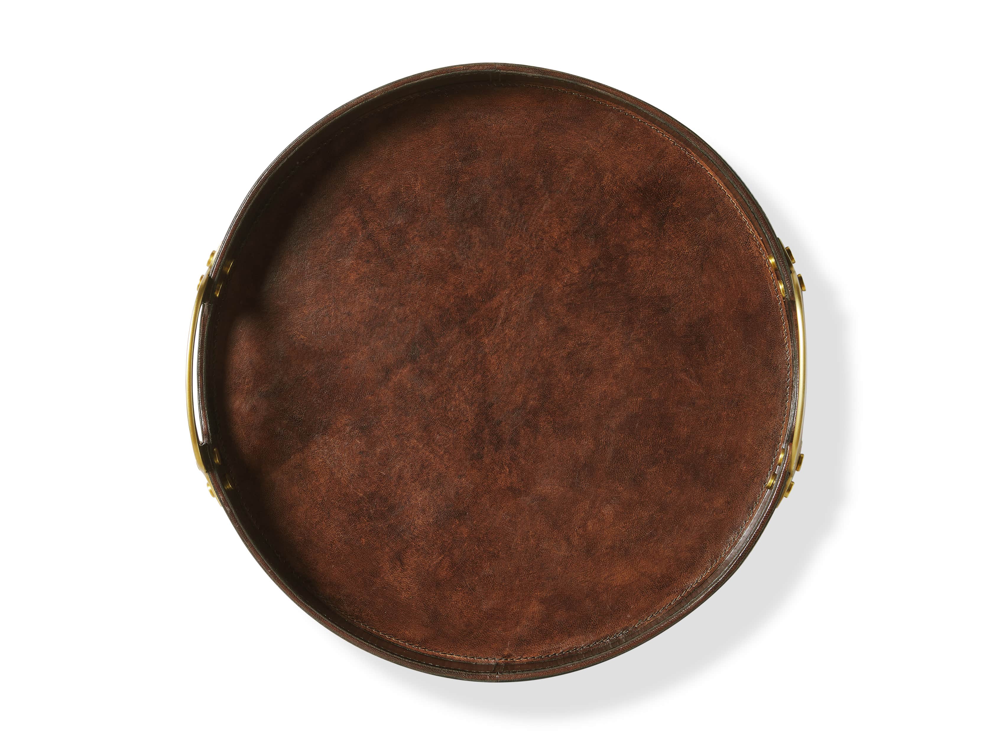 Andres Leather Round Tray, slide 4 of 4