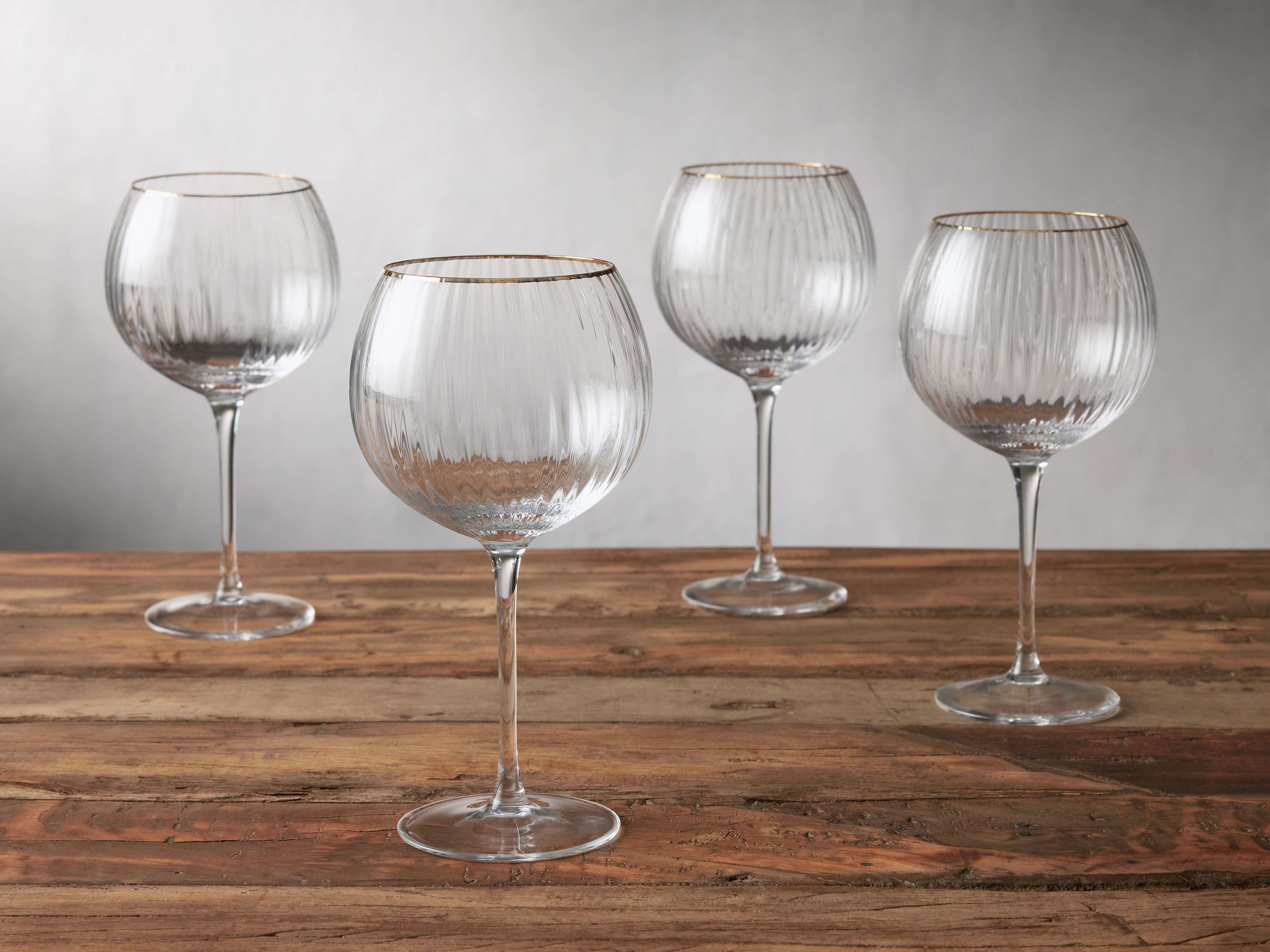 Ribbed Wine Glasses (Set of 4)
