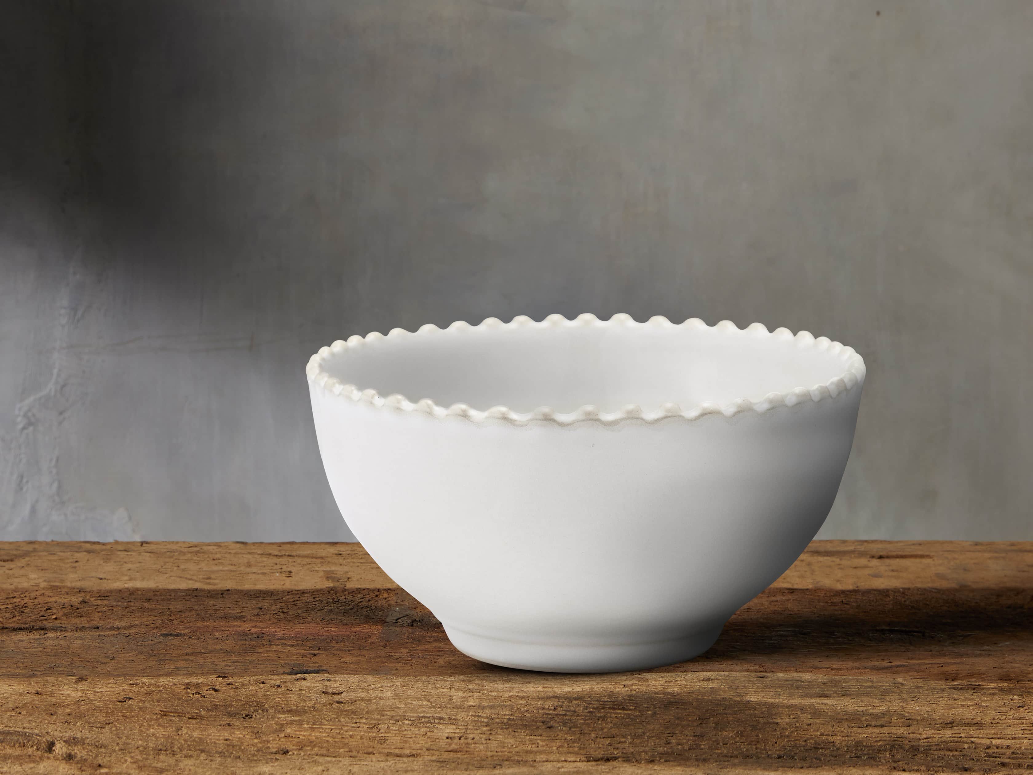 View the Avignon White Cereal Bowls with Pearl Trim (Set of 4)