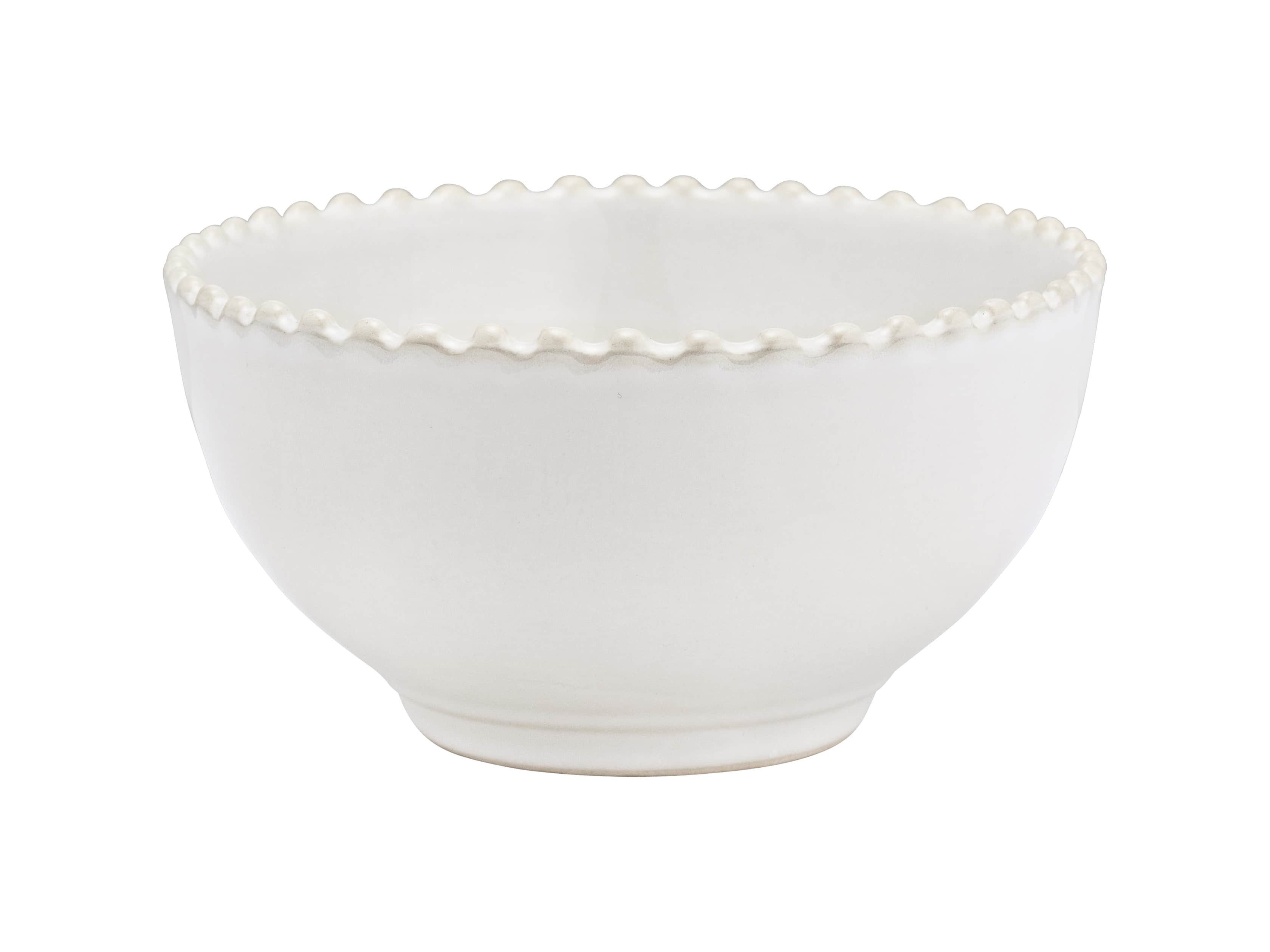 Avignon White Cereal Bowl Set with Pearl Trim (Set of 4), slide 2 of 2