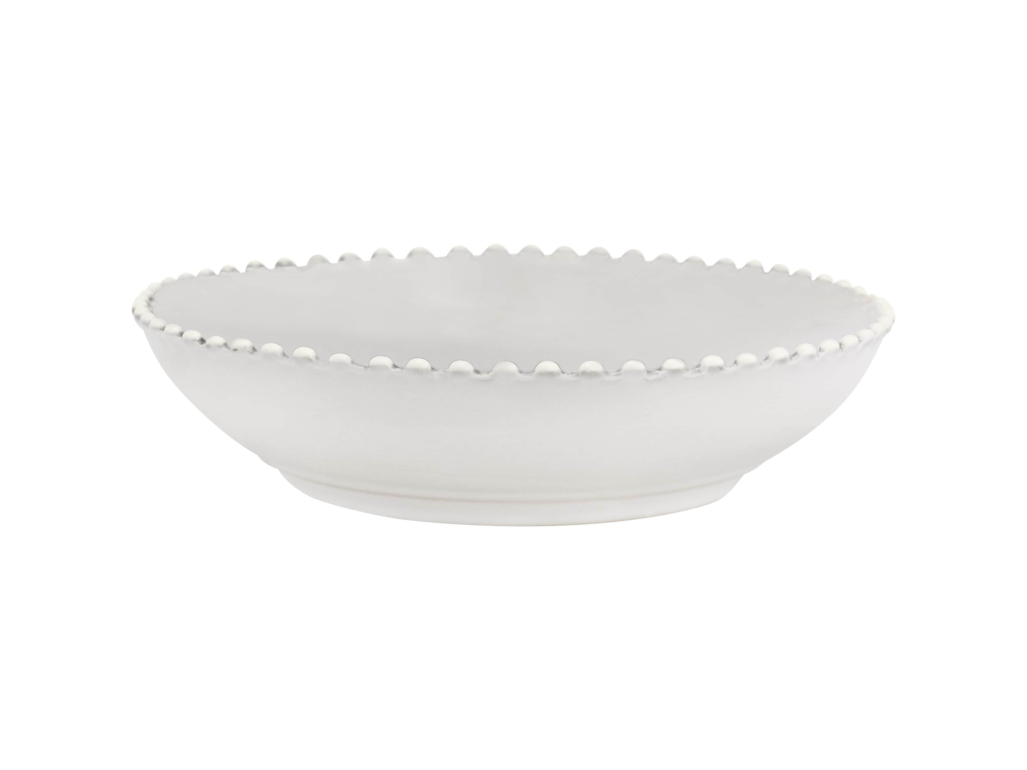 Avignon White Soup Bowl Set with Pearl Trim (Set of 4), slide 2 of 3