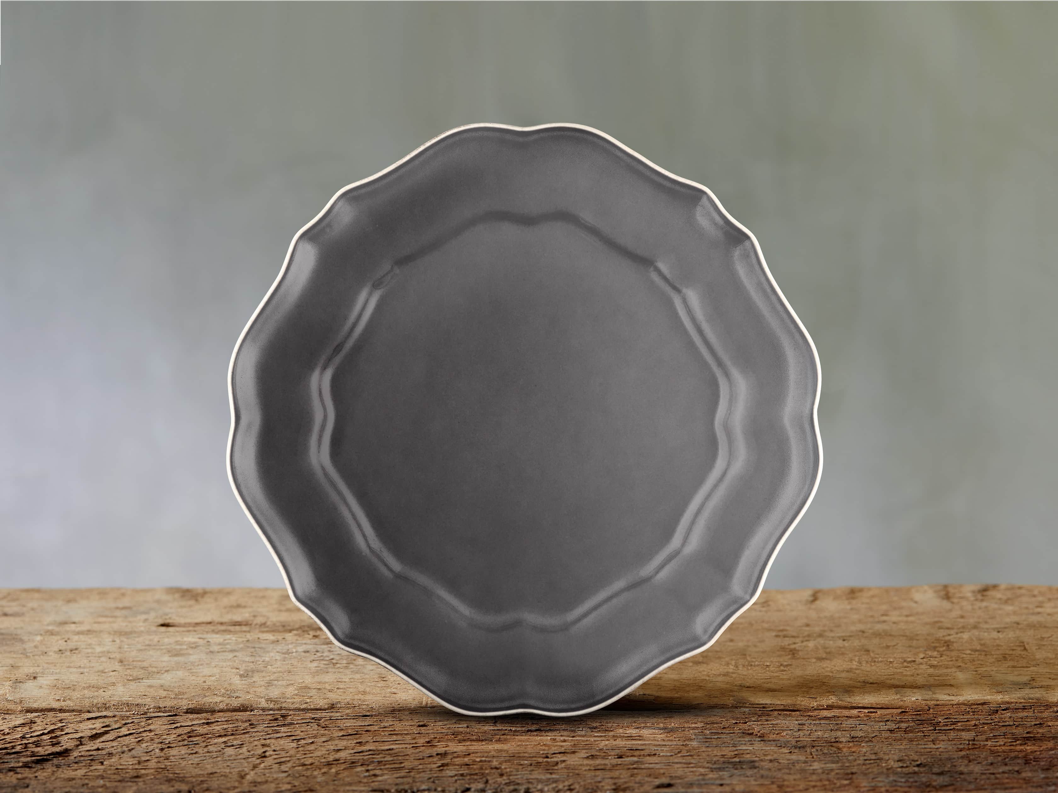 Avignon Grey Scalloped Salad Plate Set (Set of 4)