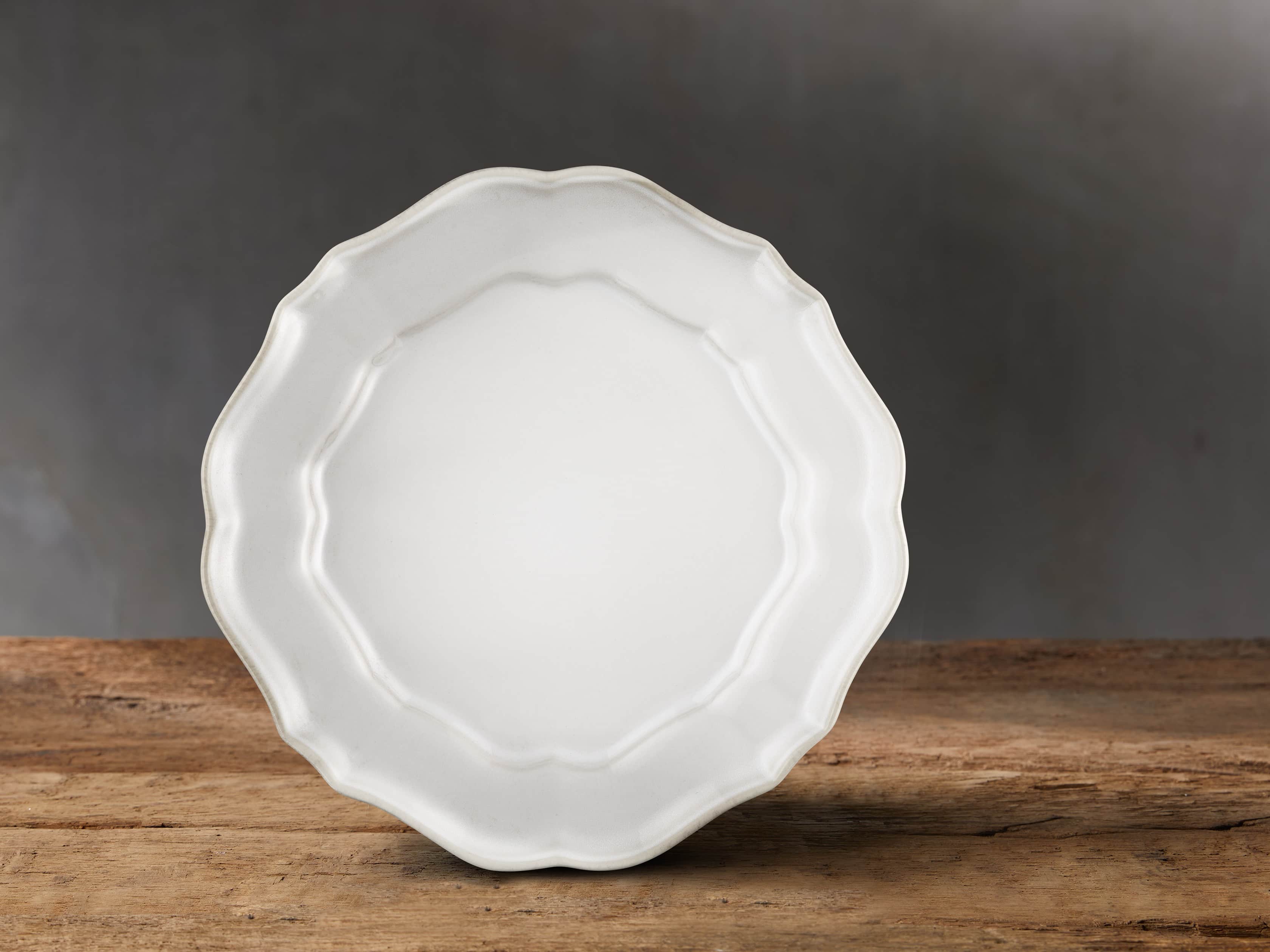 Avignon White Scalloped Salad Plate Set (Set of 4)