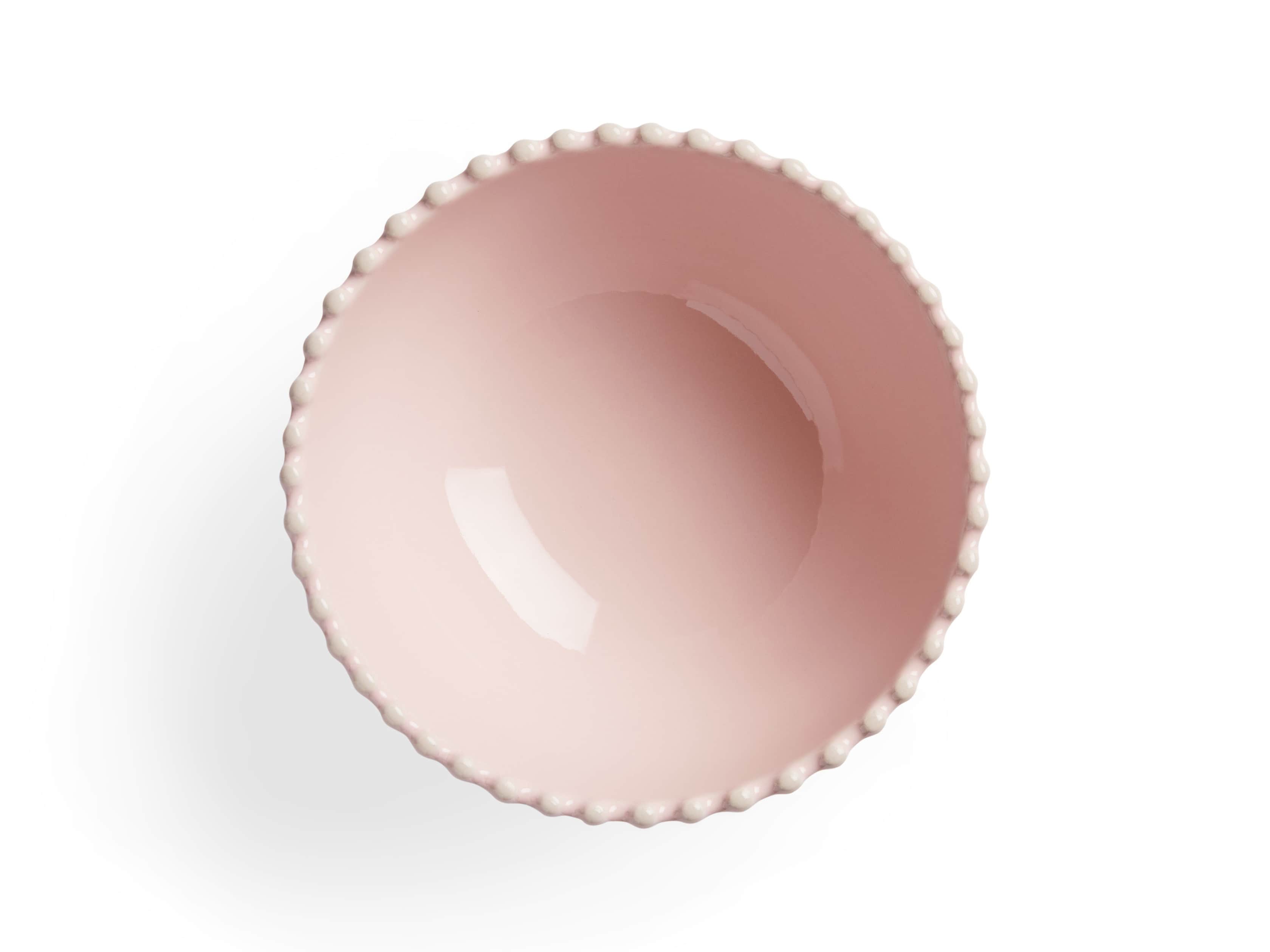 Avignon Blush Cereal Bowls with Pearl Trim (Set of 4)