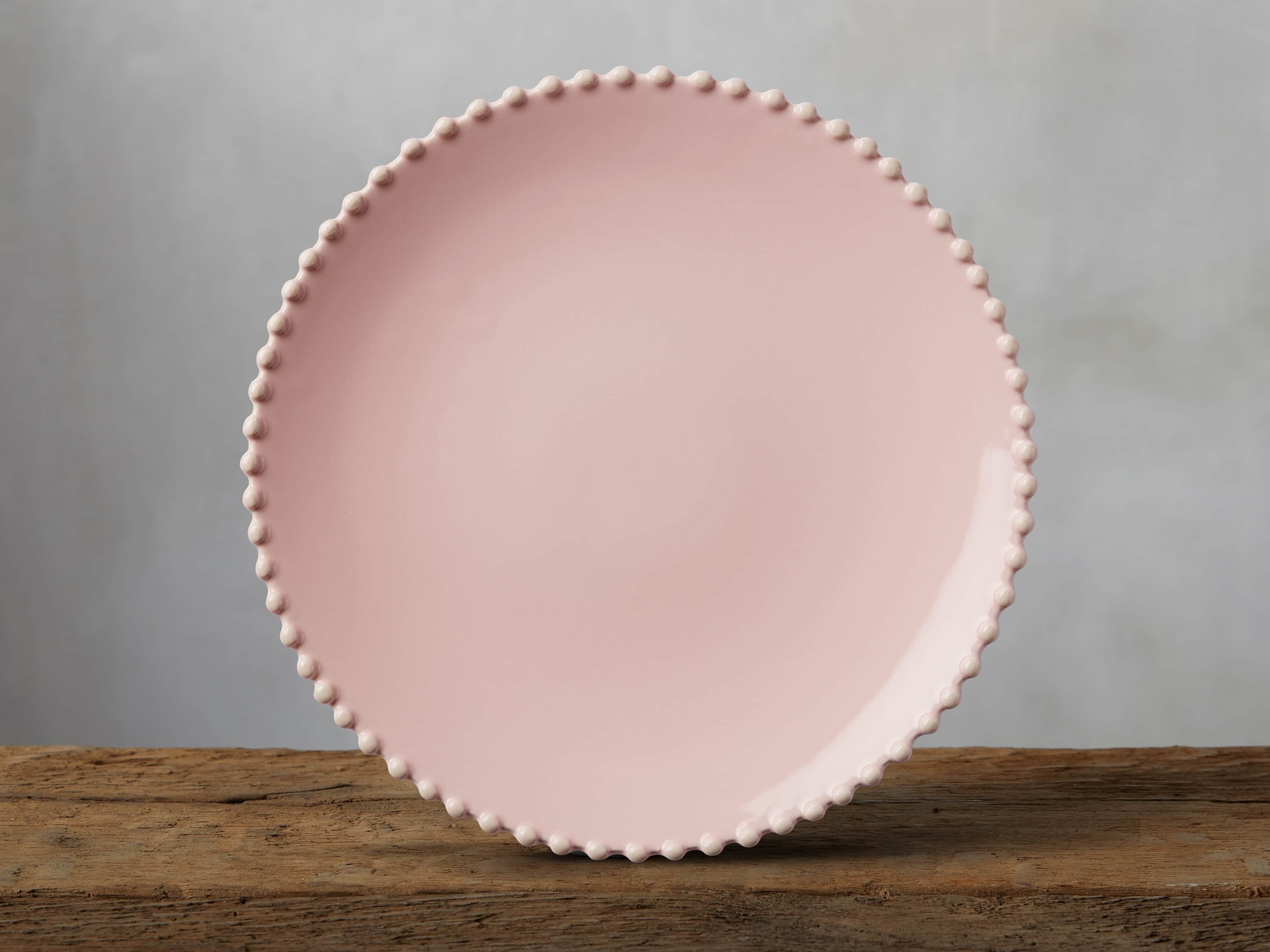 Avignon Blush Dinner Plates with Pearl Trim (Set of 4)
