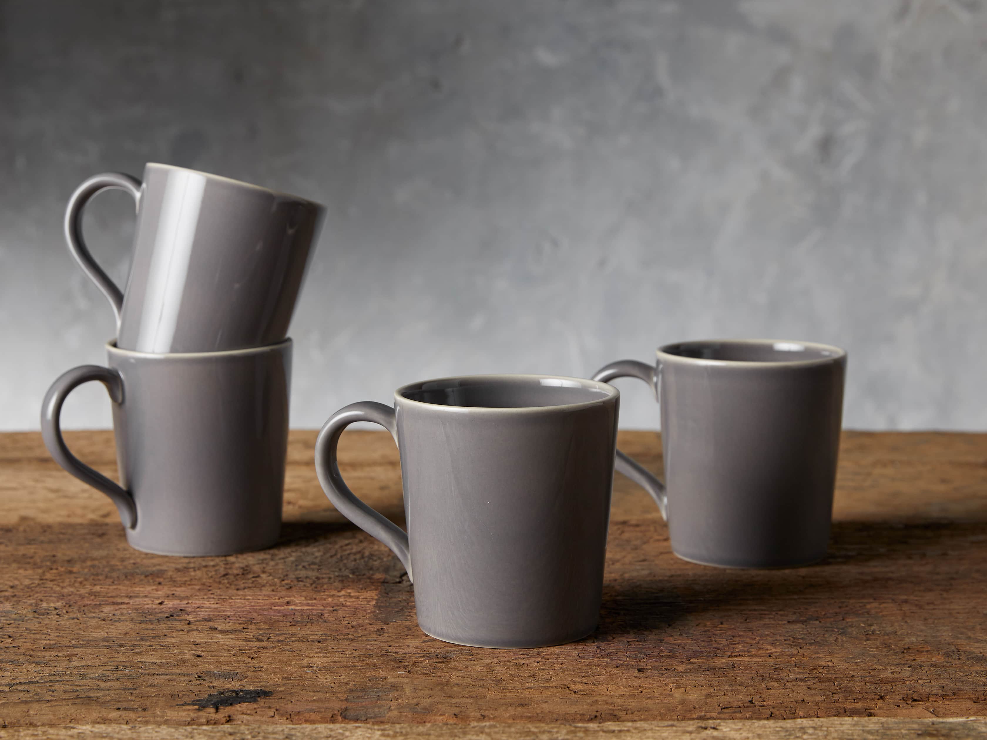 Avignon Grey Polished Mugs (set of 4), slide 2 of 4