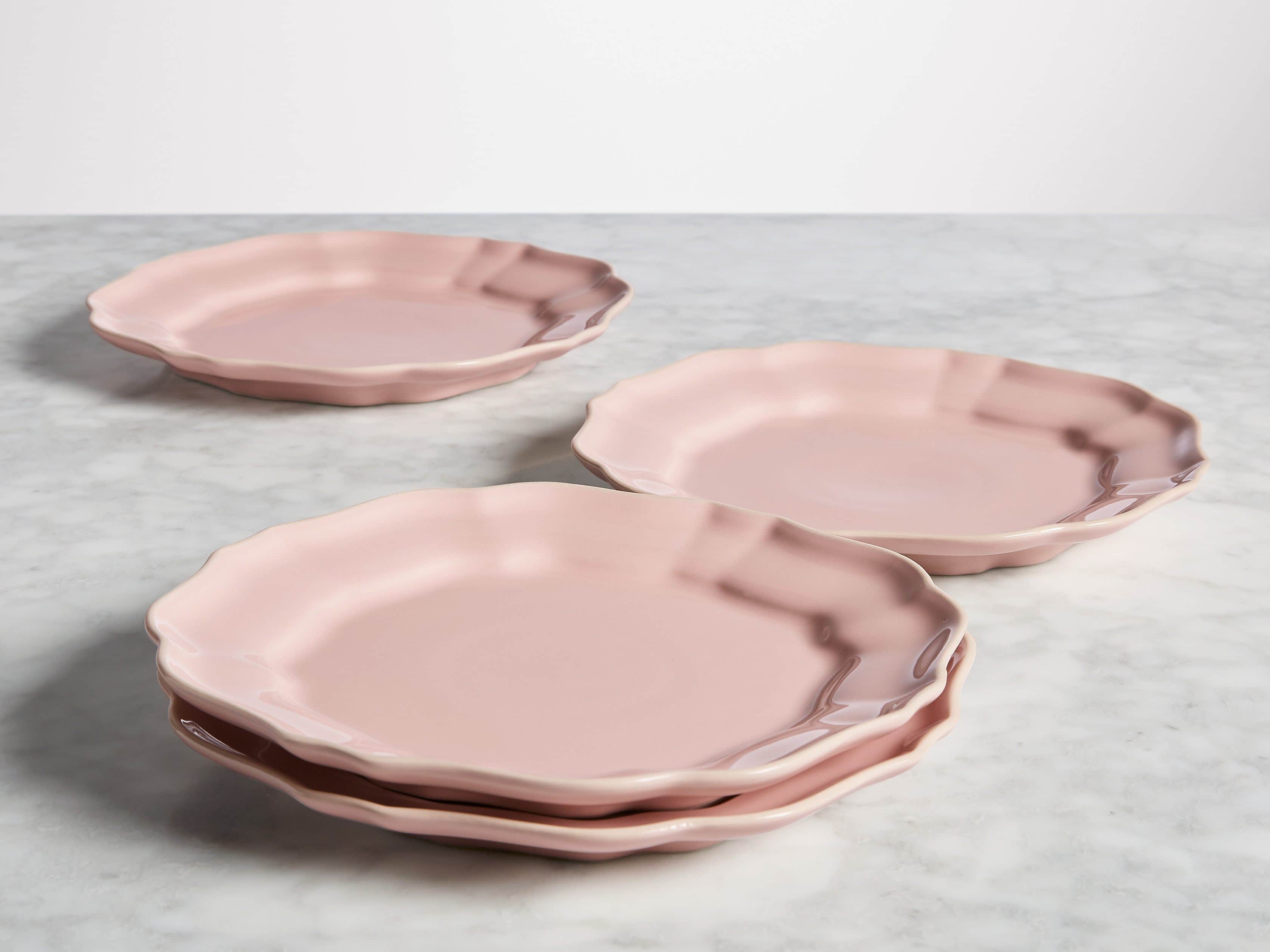 Avignon Blush Scalloped Salad Plates (Set of 4)