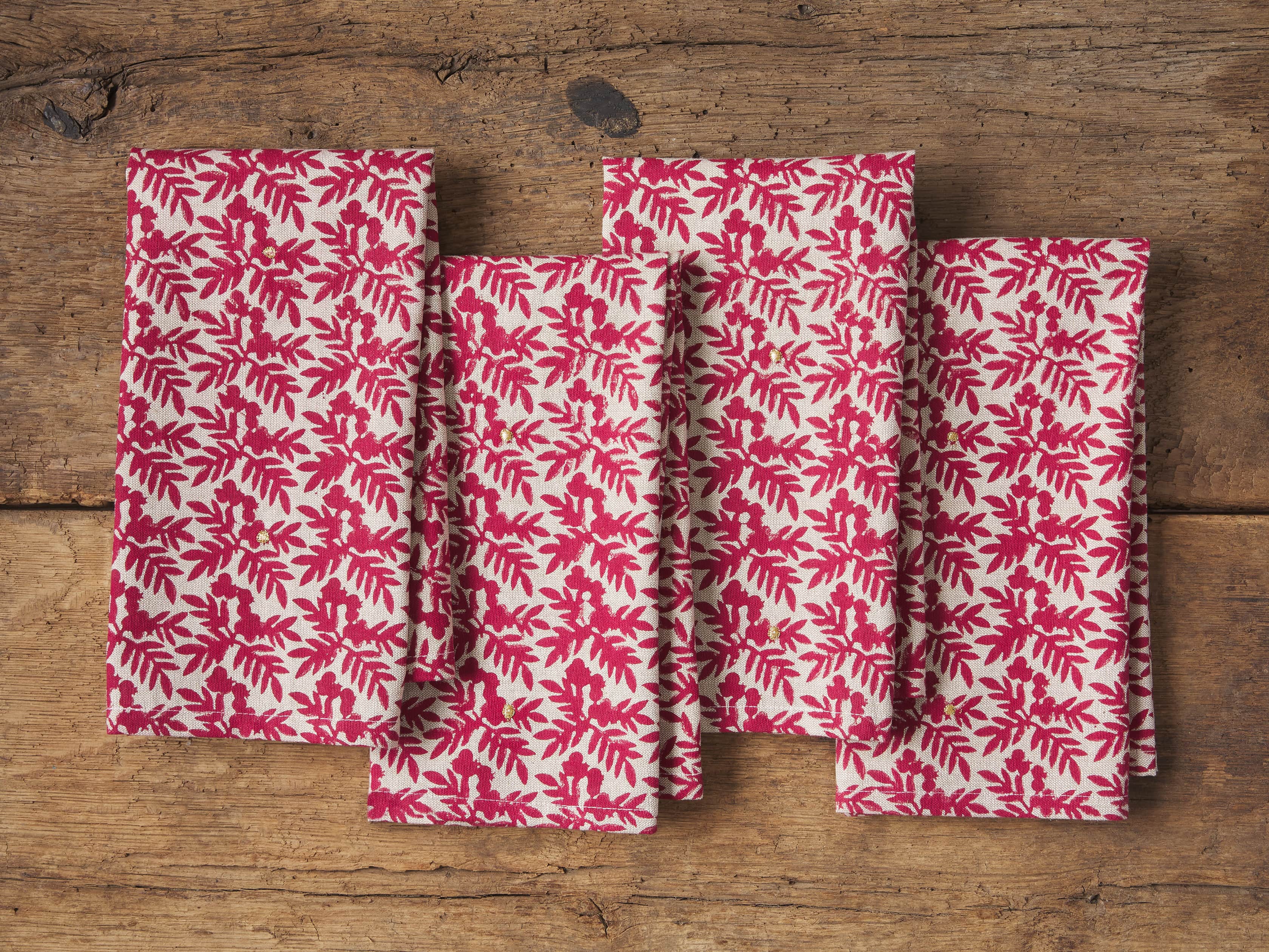 Set of 4 Berry Print Dinner Napkin, slide 1 of 2