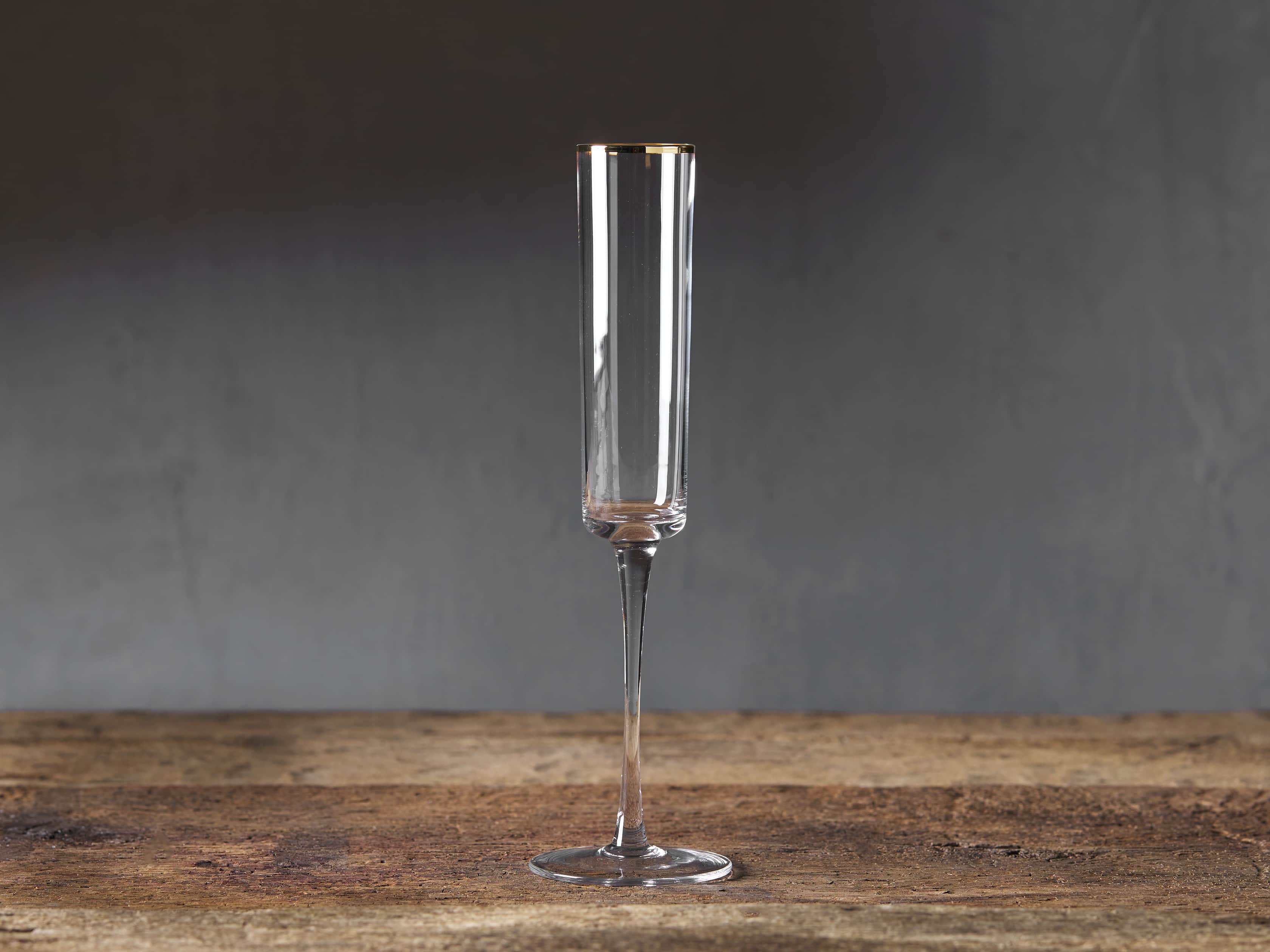 Gold Rimmed Champagne Flutes (Set of 6), slide 1 of 5