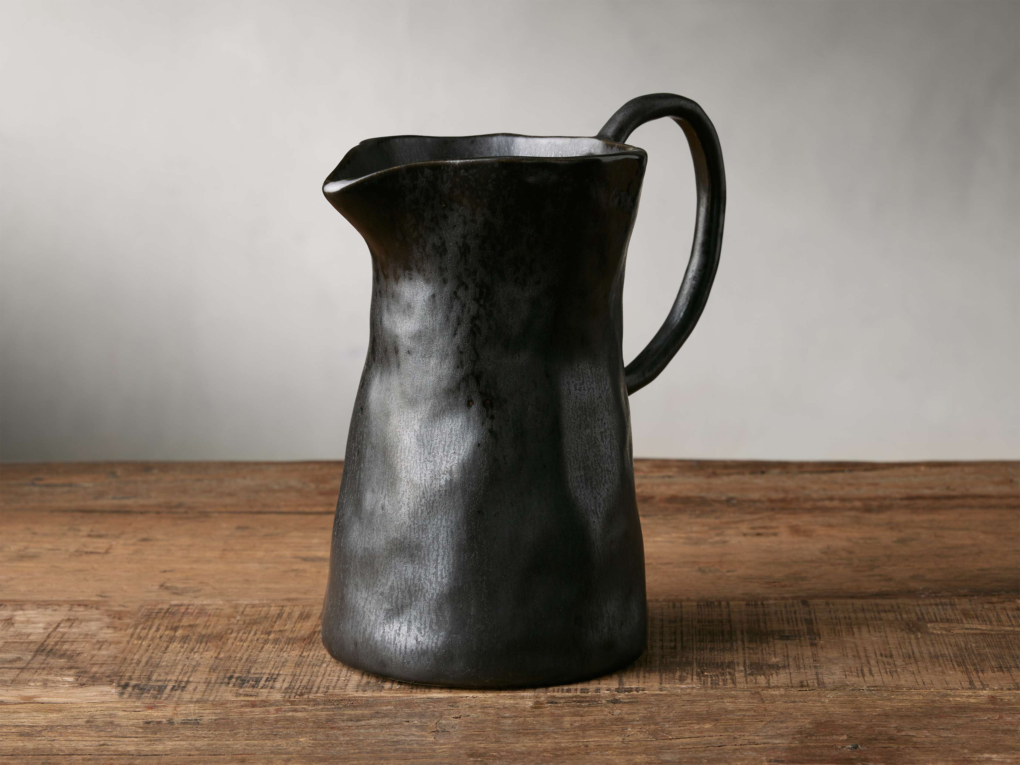 Seema Clear Pitcher in Stainless Steel Black | Arhaus