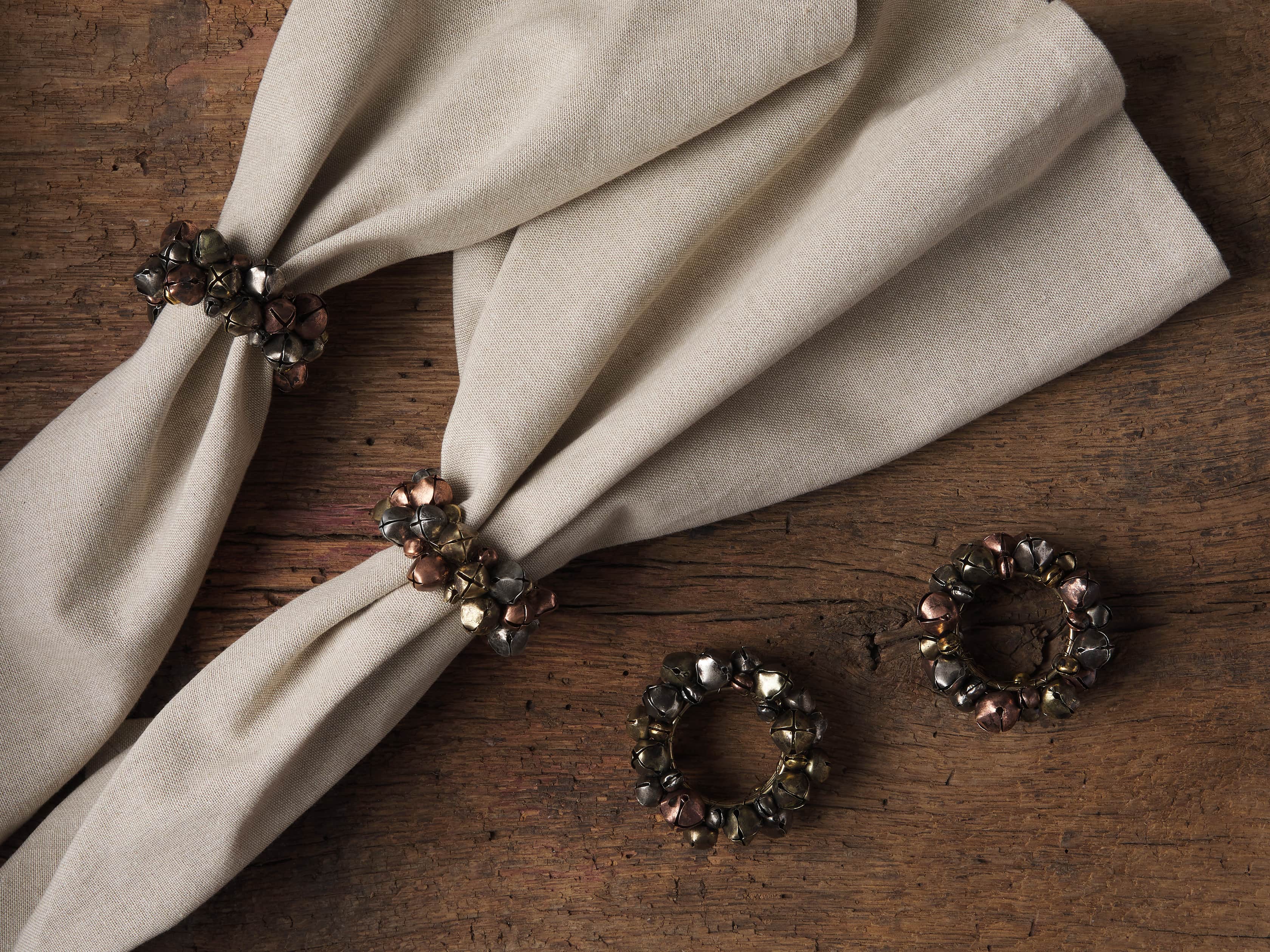 Set of 4 Jingle Bell Napkin Rings, slide 1 of 3