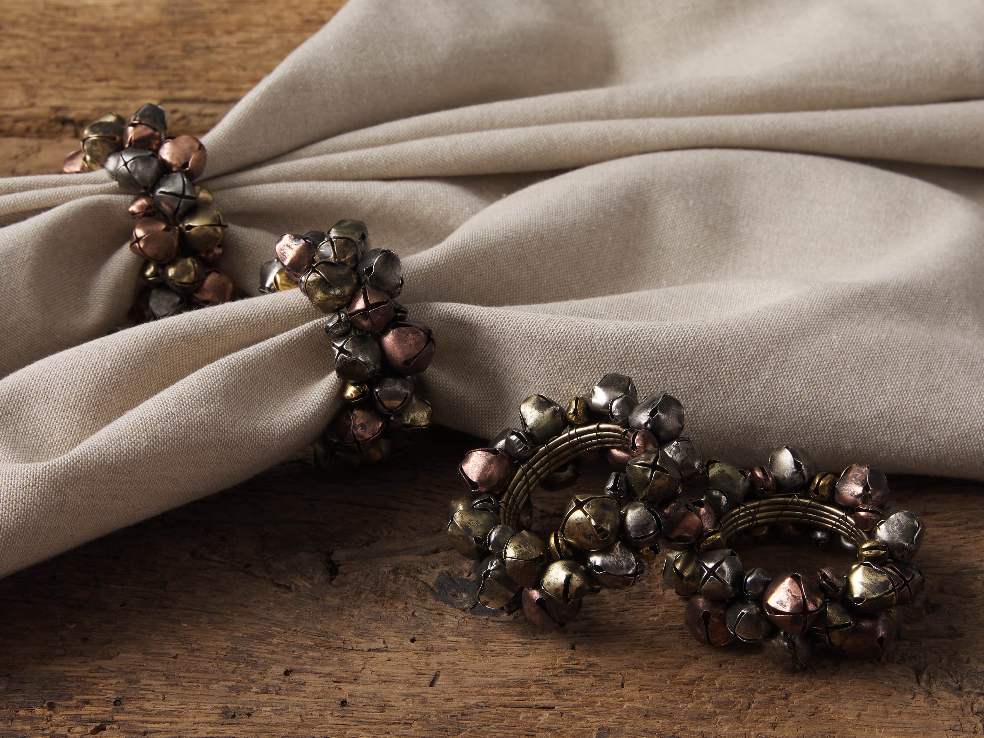 Set of 4 Jingle Bell Napkin Rings, slide 2 of 3